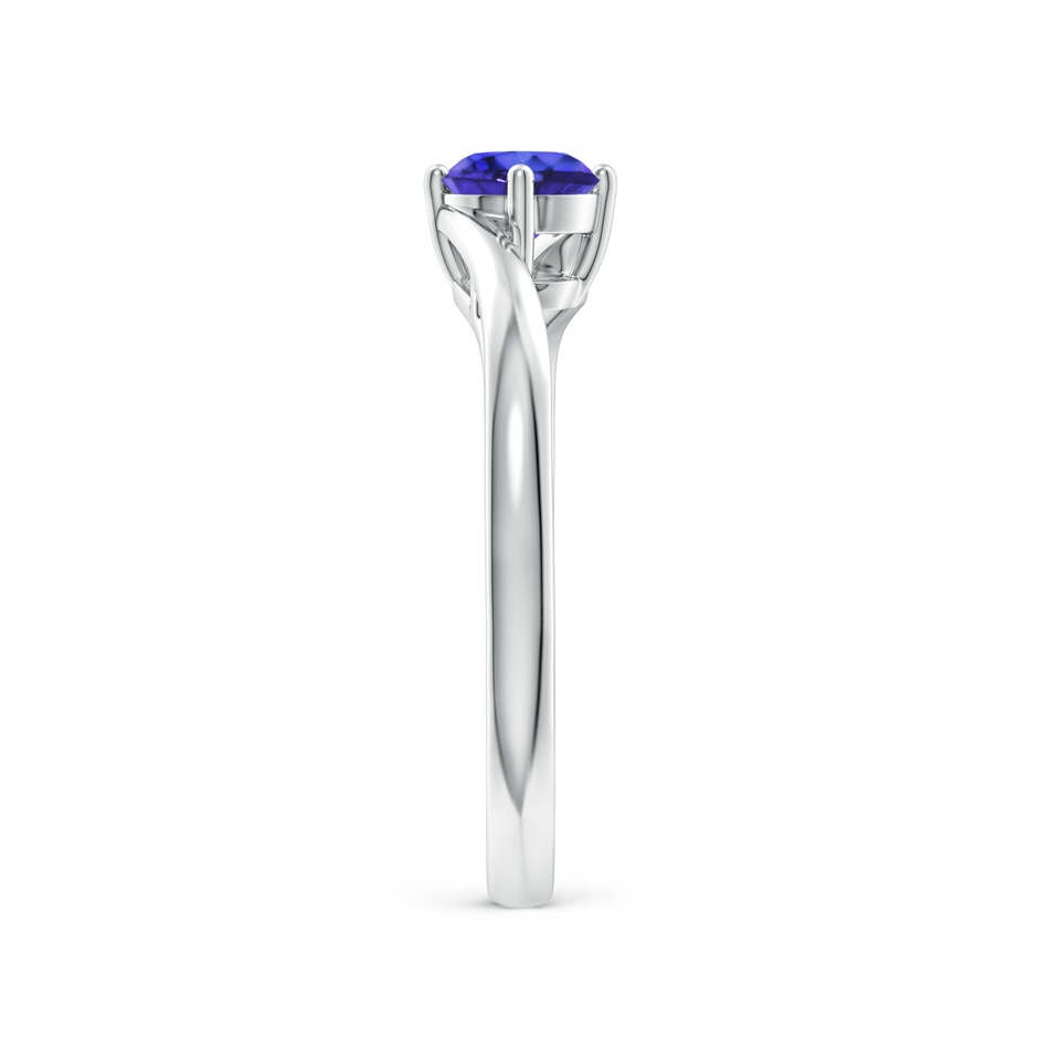 5mm AAAA Classic Round Tanzanite Solitaire Bypass Ring in White Gold side 299