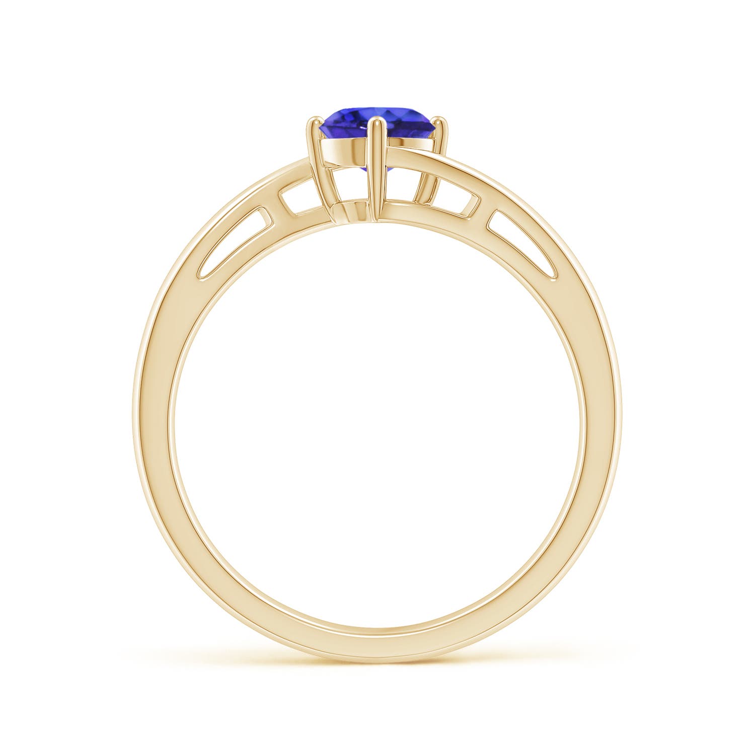 AAAA - Tanzanite / 0.5 CT / 14 KT Yellow Gold