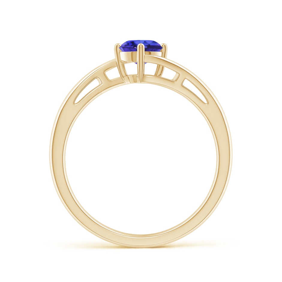 5mm AAAA Classic Round Tanzanite Solitaire Bypass Ring in Yellow Gold side 199