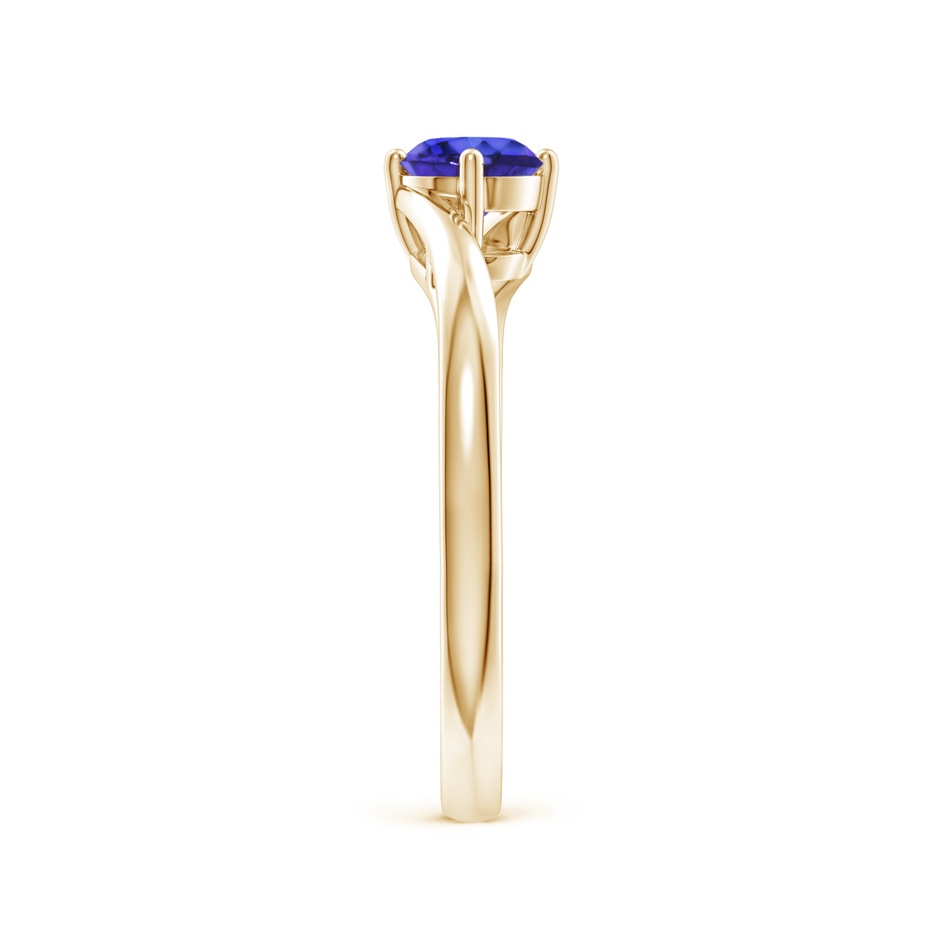 5mm AAAA Classic Round Tanzanite Solitaire Bypass Ring in Yellow Gold side 299