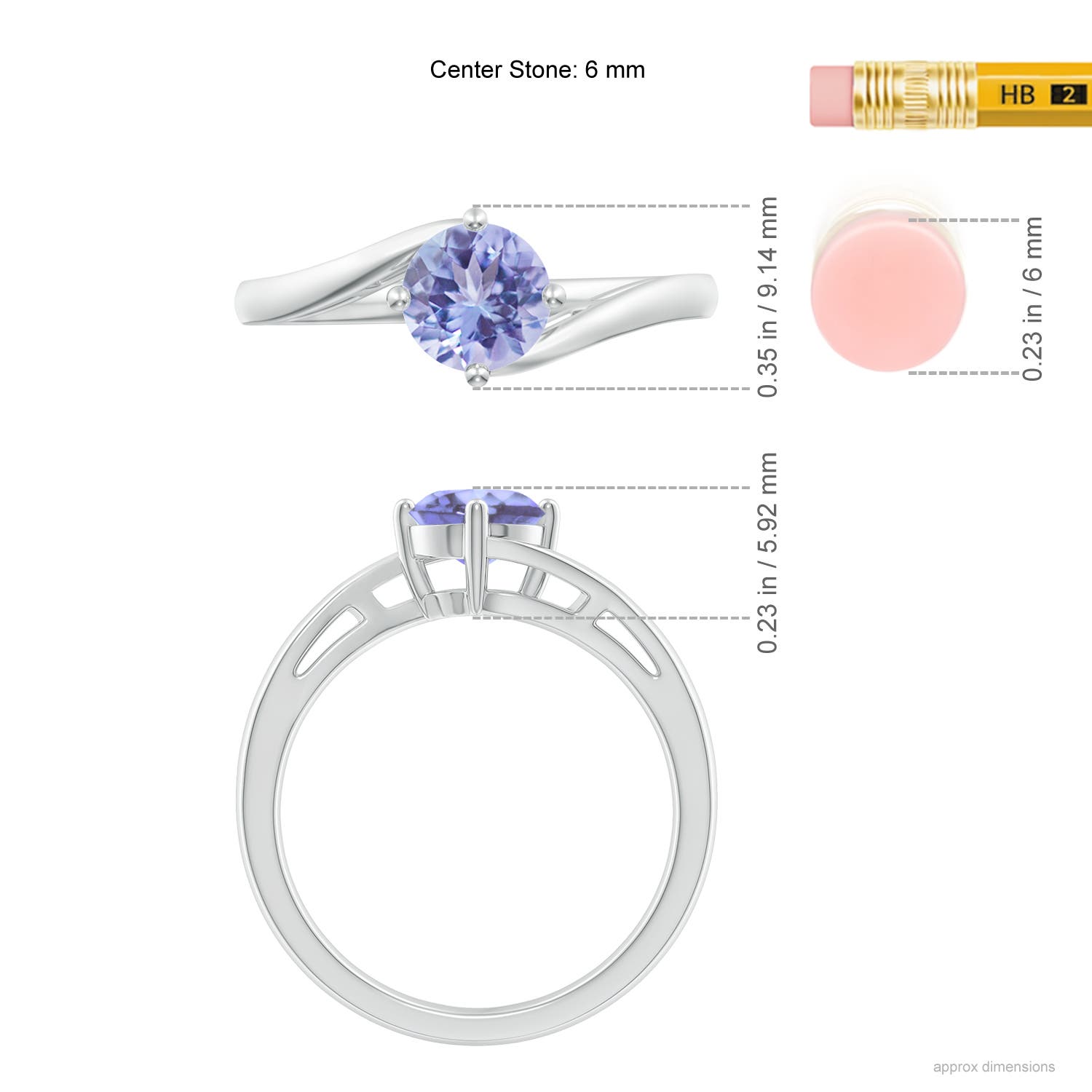 A - Tanzanite / 0.9 CT / 14 KT White Gold