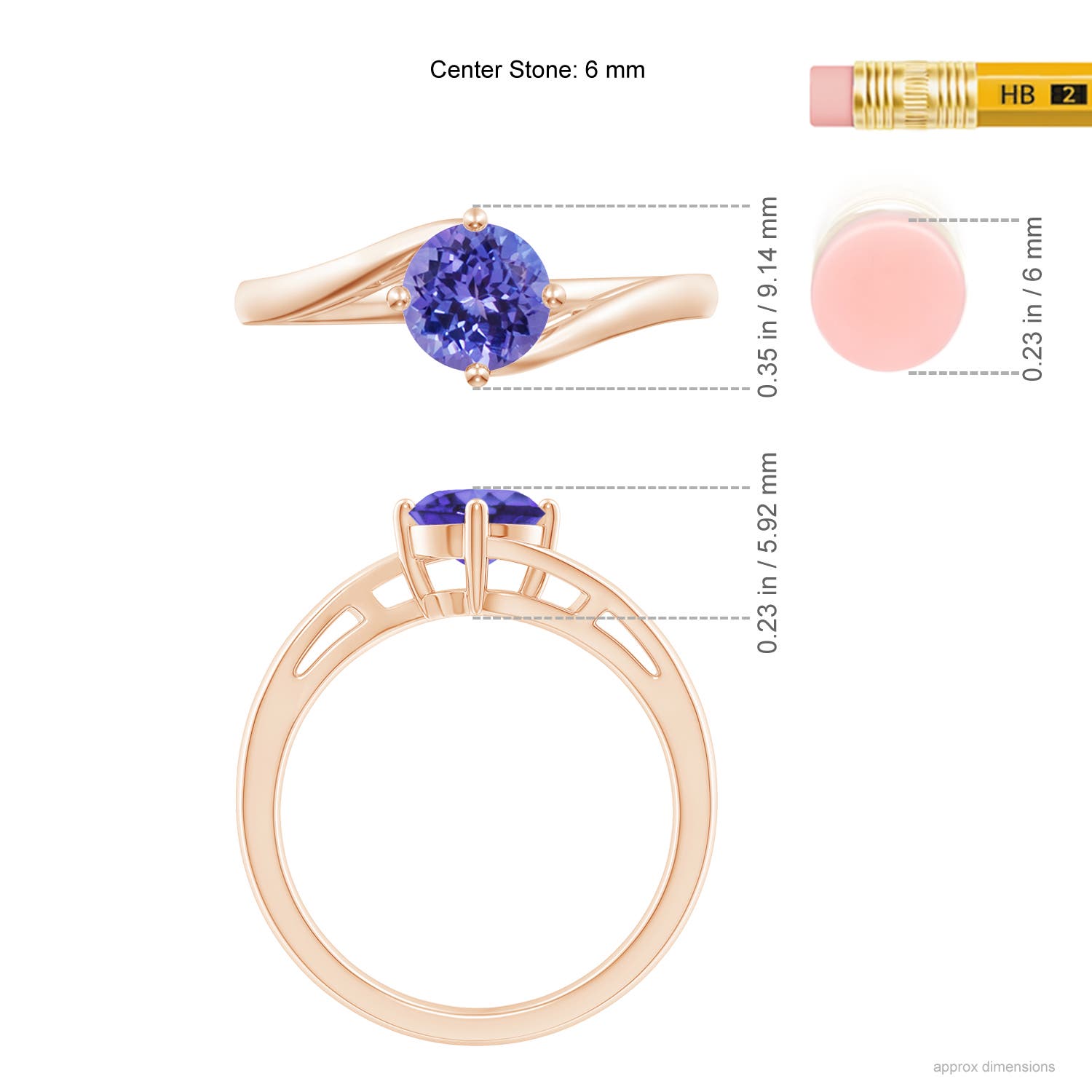 AA - Tanzanite / 0.9 CT / 14 KT Rose Gold