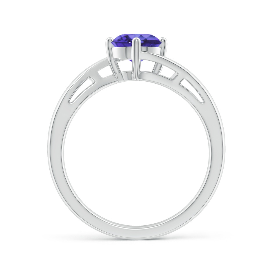 6mm AA Classic Round Tanzanite Solitaire Bypass Ring in White Gold side 199