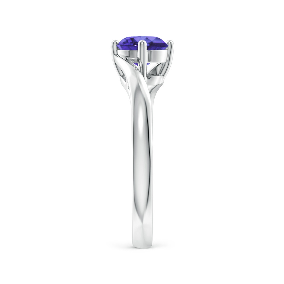 6mm AA Classic Round Tanzanite Solitaire Bypass Ring in White Gold side 299