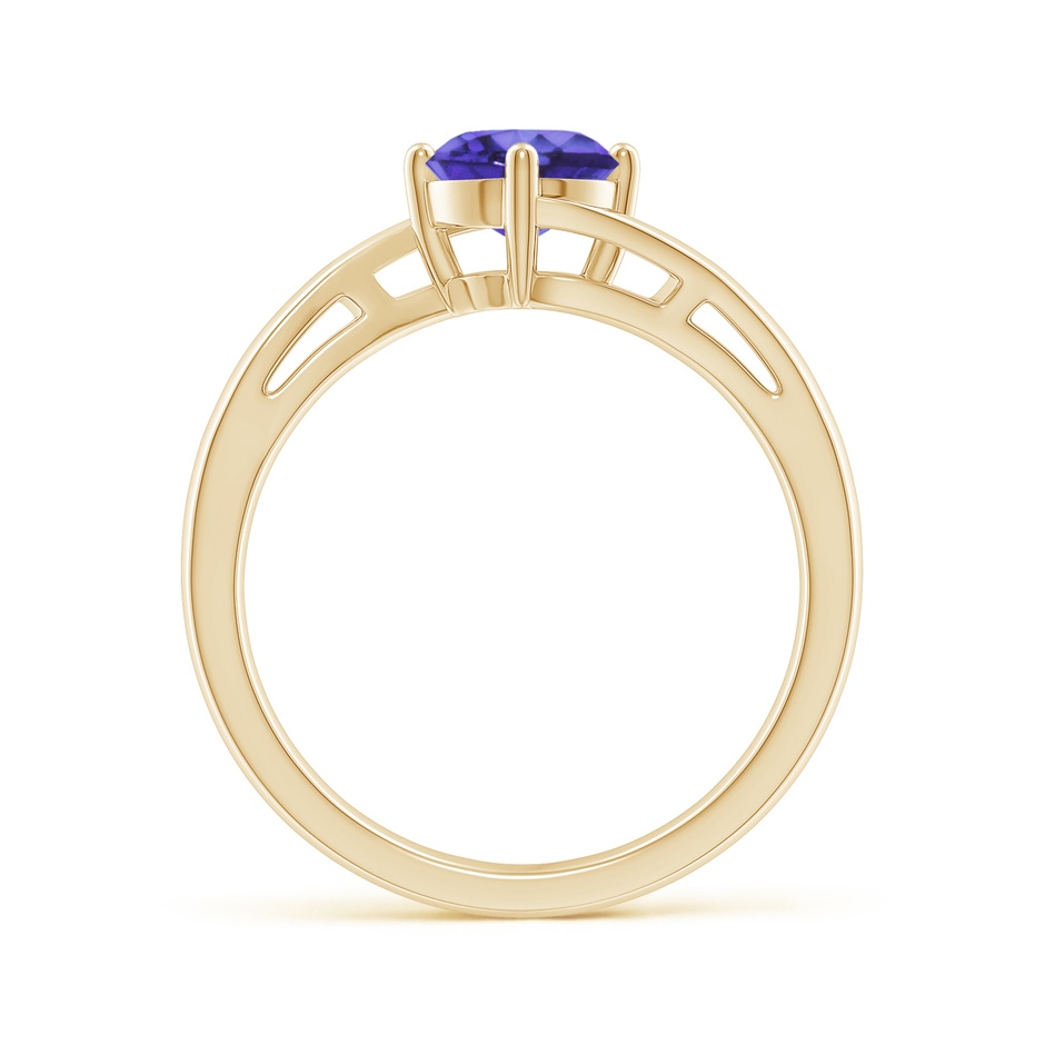 6mm AA Classic Round Tanzanite Solitaire Bypass Ring in Yellow Gold side 199