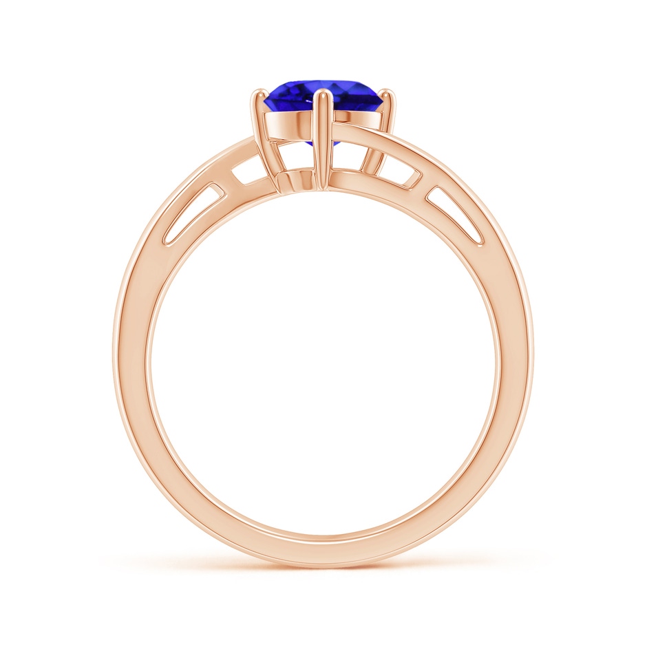 6mm AAA Classic Round Tanzanite Solitaire Bypass Ring in Rose Gold side 199