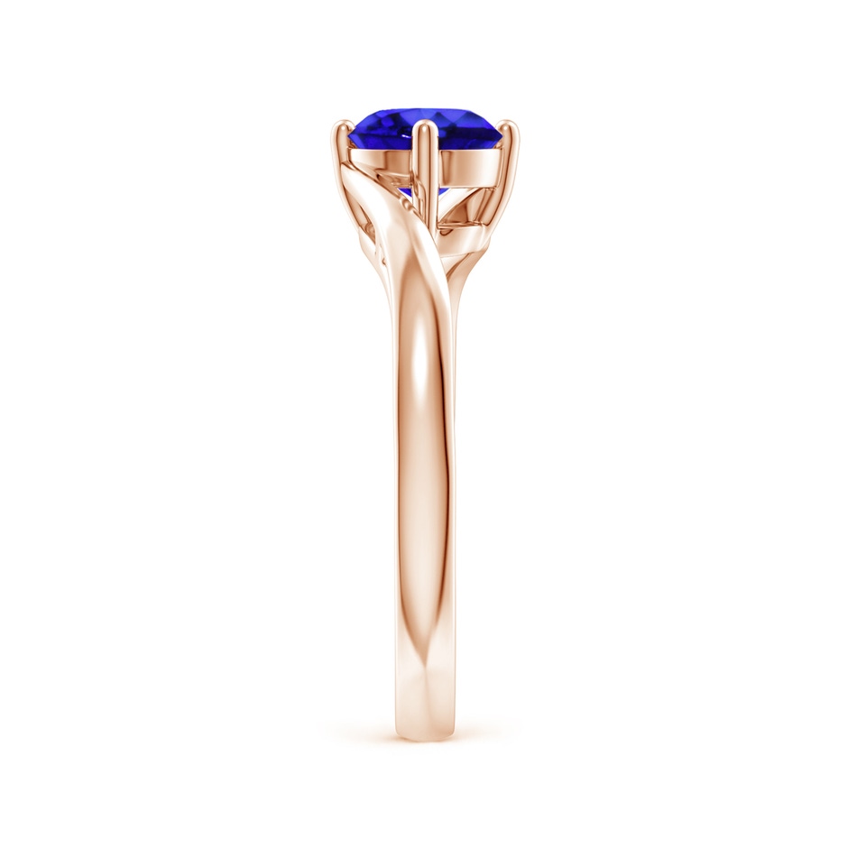 6mm AAA Classic Round Tanzanite Solitaire Bypass Ring in Rose Gold side 299