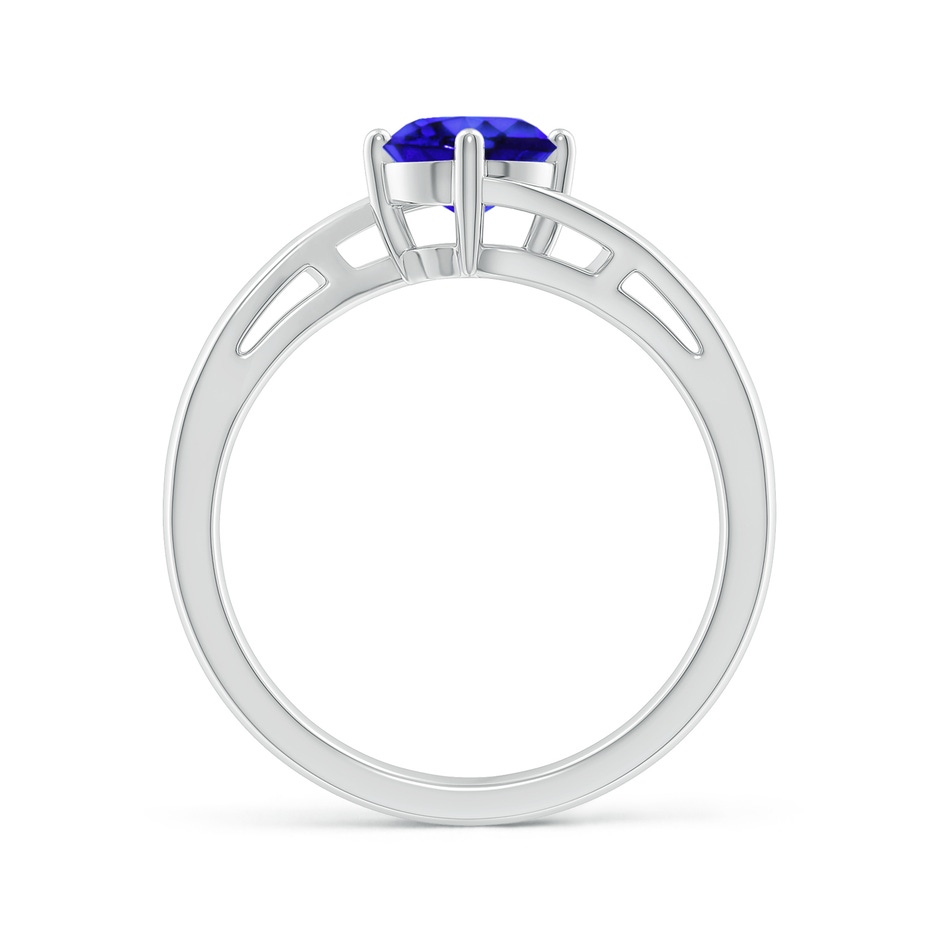 6mm AAA Classic Round Tanzanite Solitaire Bypass Ring in White Gold side 199