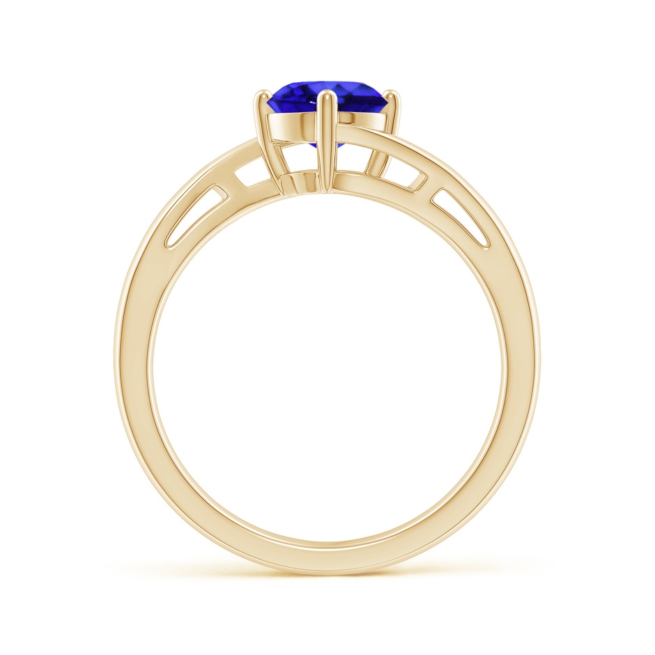 6mm AAA Classic Round Tanzanite Solitaire Bypass Ring in Yellow Gold side 199