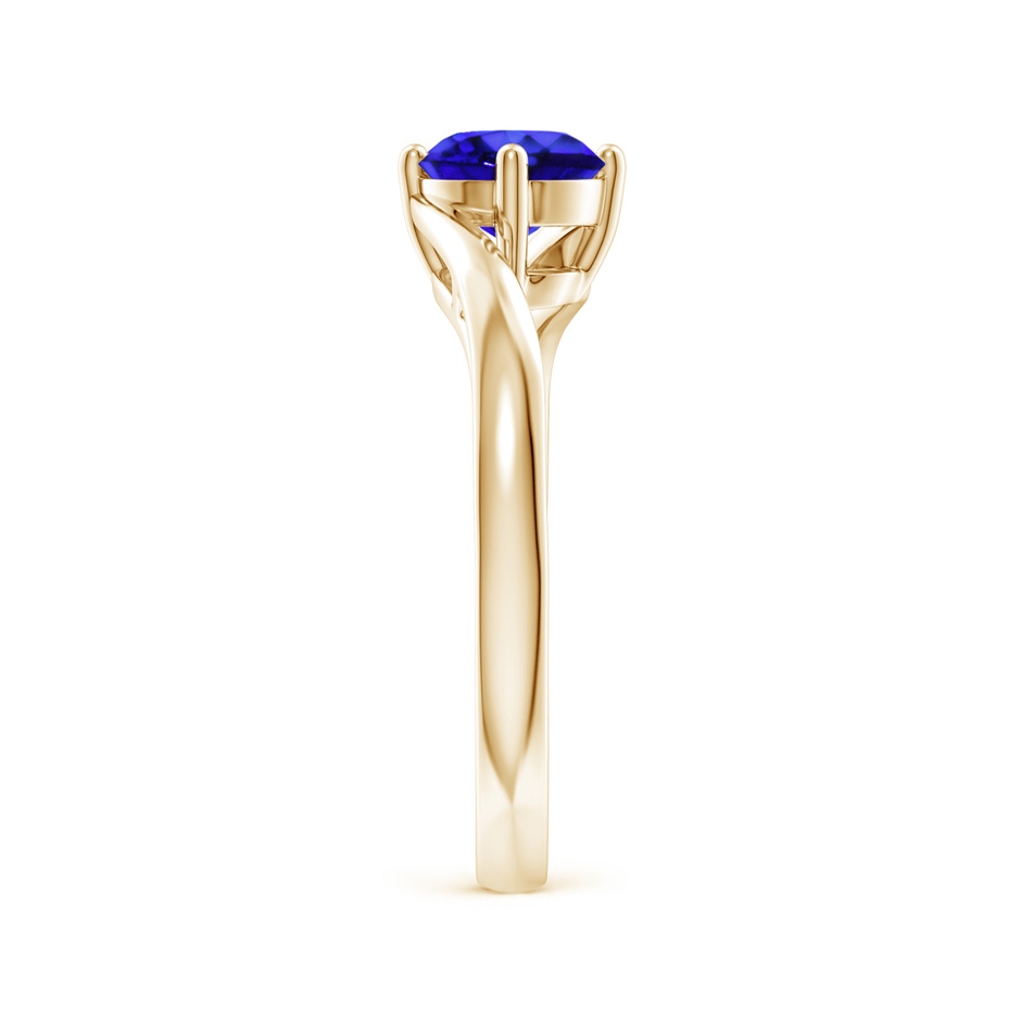 6mm AAA Classic Round Tanzanite Solitaire Bypass Ring in Yellow Gold side 299