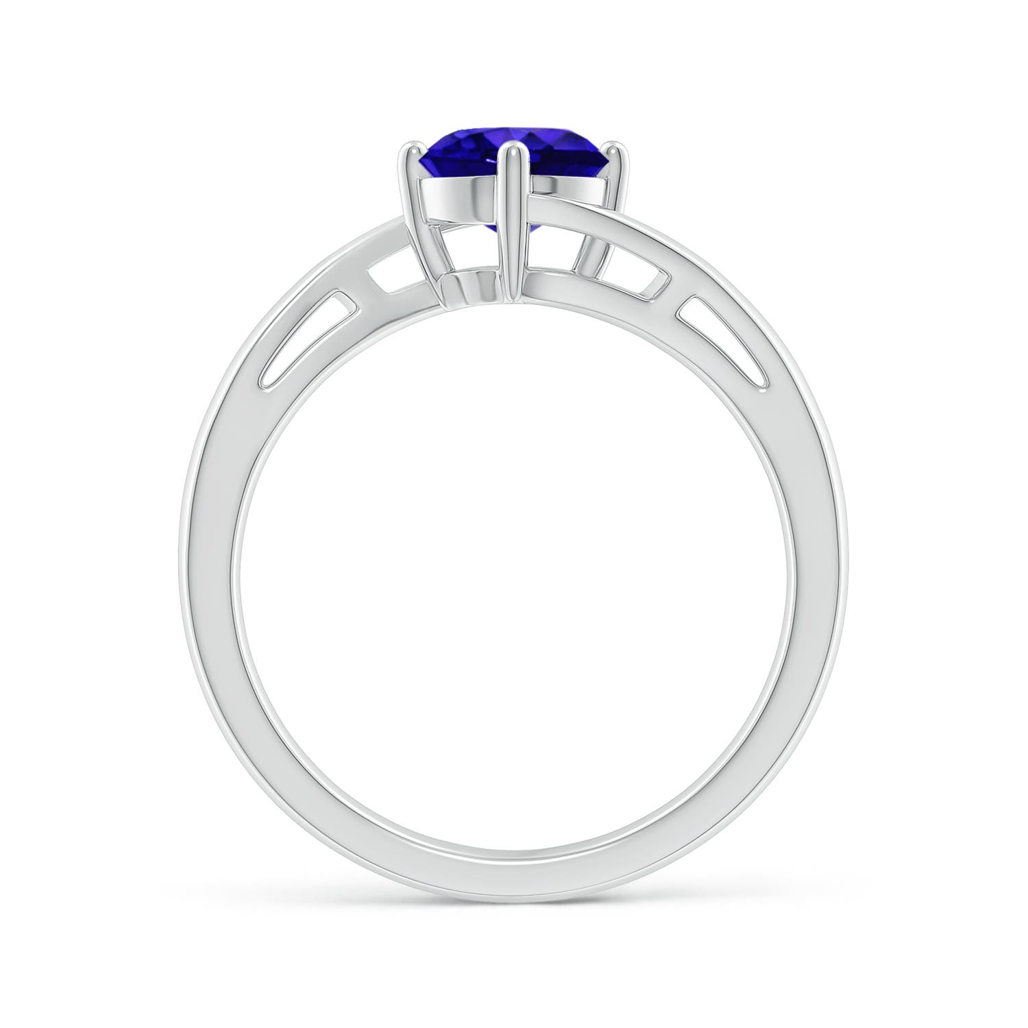 AAAA - Tanzanite / 0.9 CT / 14 KT White Gold