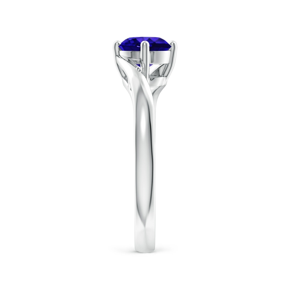 6mm AAAA Classic Round Tanzanite Solitaire Bypass Ring in White Gold side-2