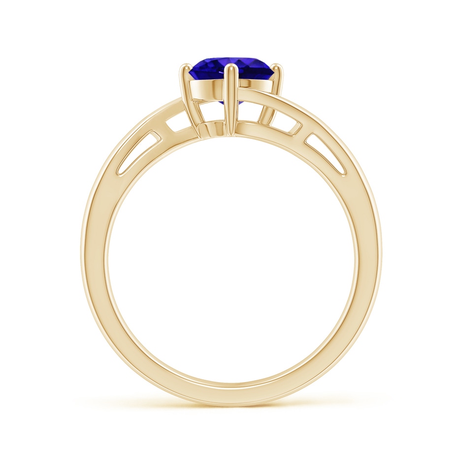 6mm AAAA Classic Round Tanzanite Solitaire Bypass Ring in Yellow Gold side 199