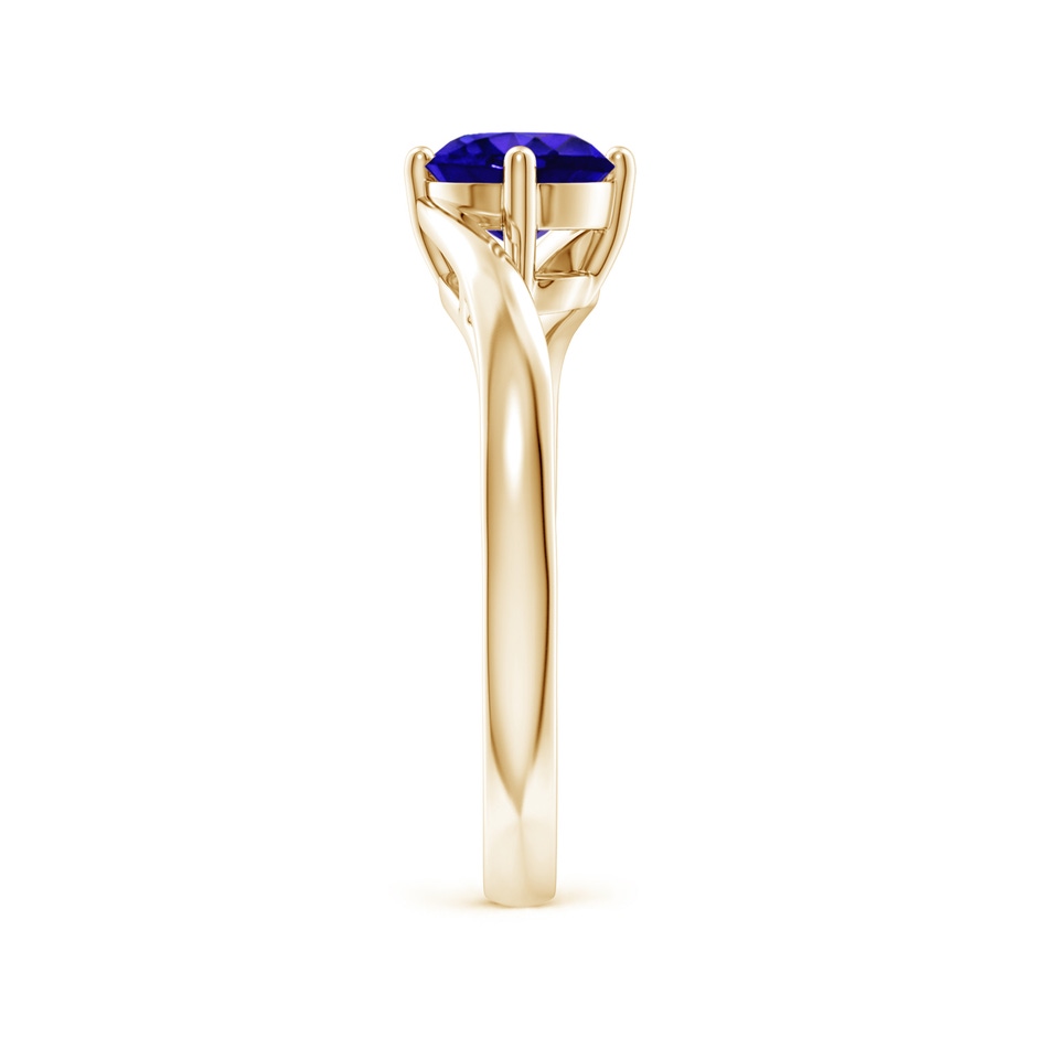 6mm AAAA Classic Round Tanzanite Solitaire Bypass Ring in Yellow Gold side 299