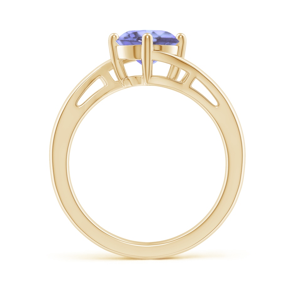 7mm A Classic Round Tanzanite Solitaire Bypass Ring in 10K Yellow Gold side 199
