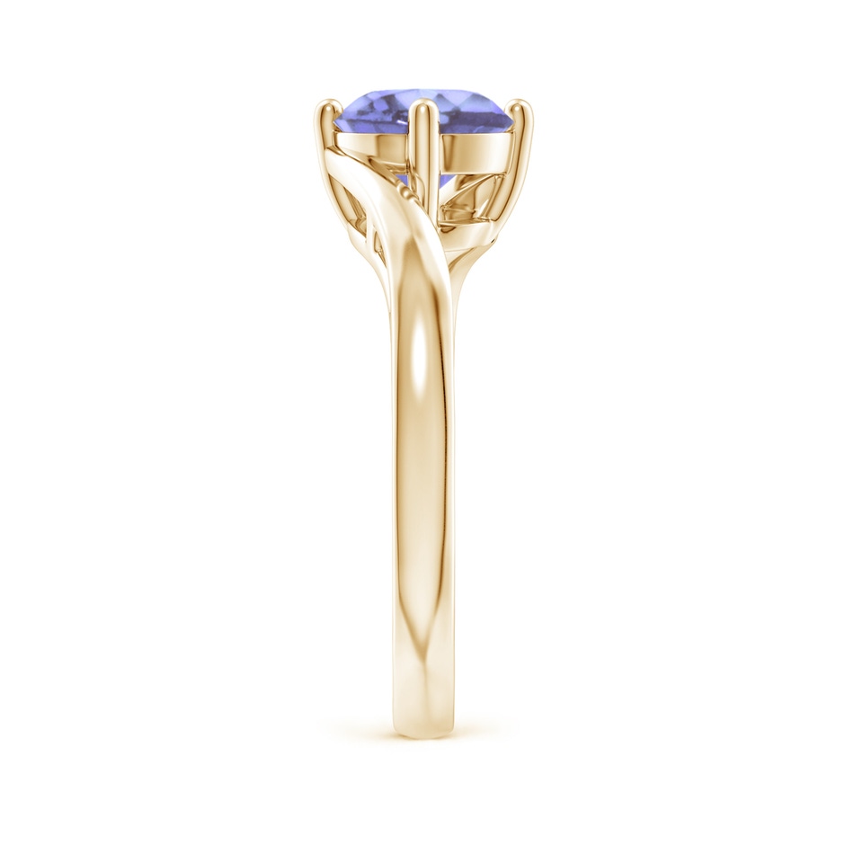 7mm A Classic Round Tanzanite Solitaire Bypass Ring in 10K Yellow Gold side 299