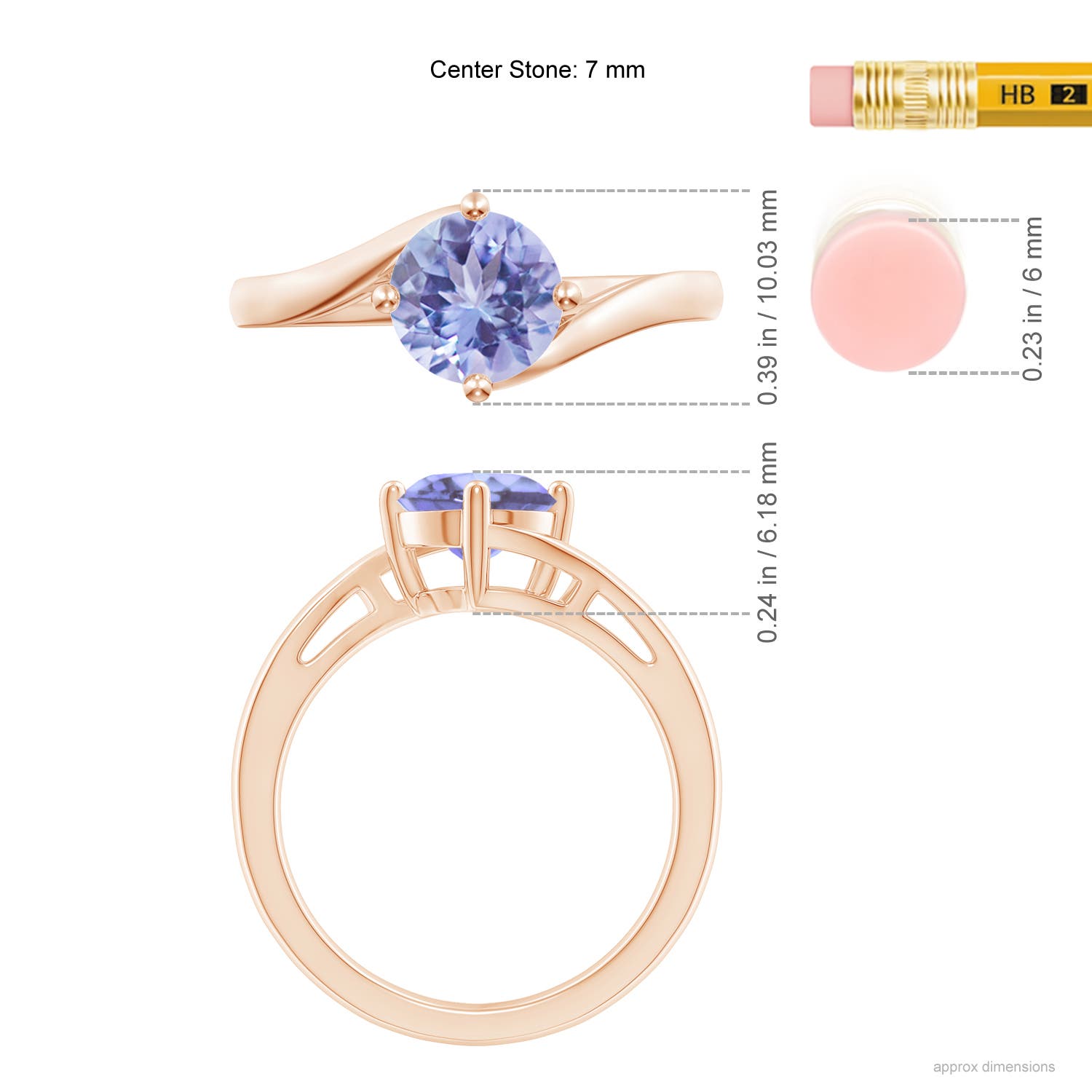 A - Tanzanite / 1.45 CT / 14 KT Rose Gold