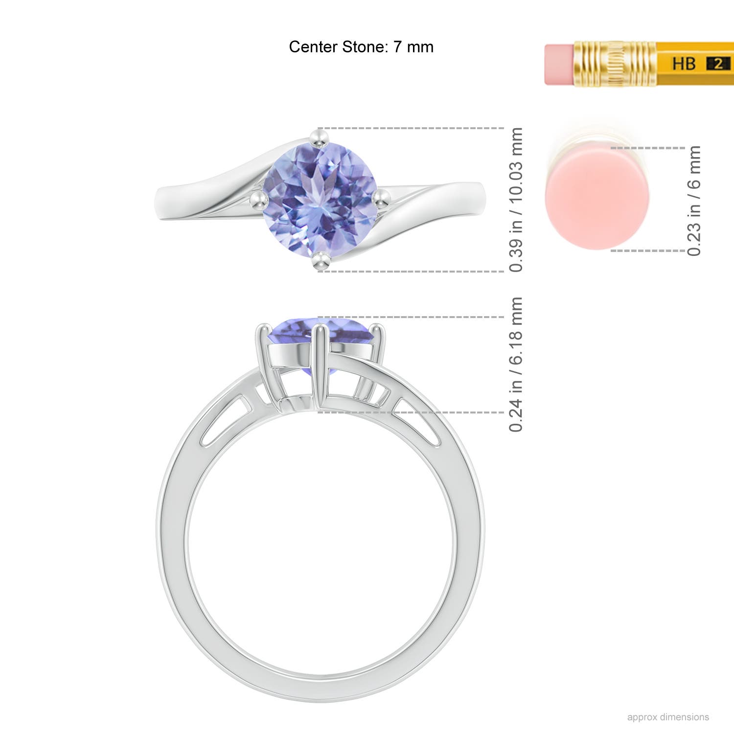 A - Tanzanite / 1.45 CT / 14 KT White Gold