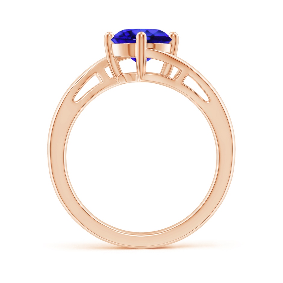 7mm AAA Classic Round Tanzanite Solitaire Bypass Ring in Rose Gold side 199