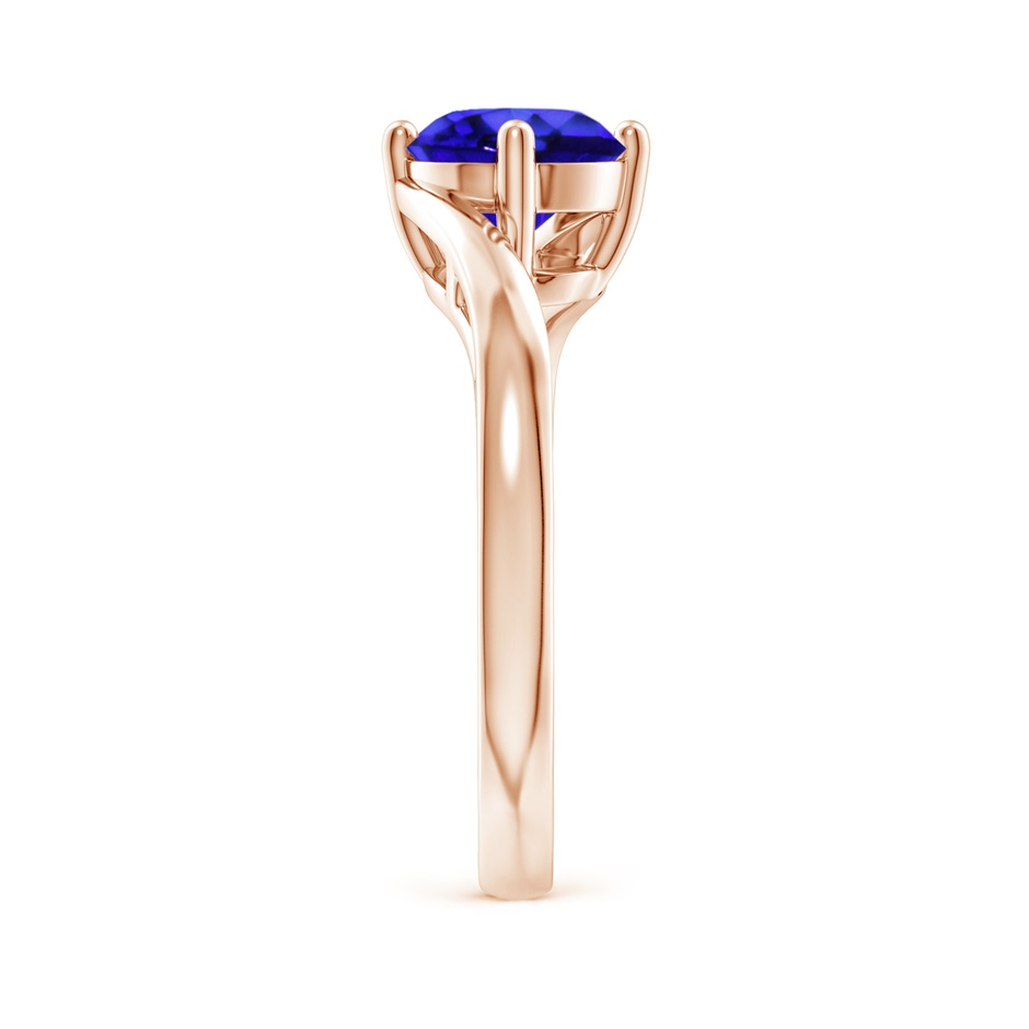 7mm AAA Classic Round Tanzanite Solitaire Bypass Ring in Rose Gold side 299