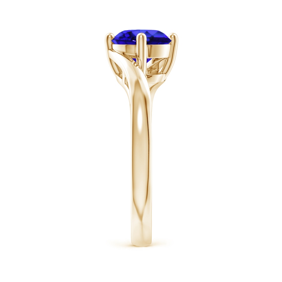 7mm AAA Classic Round Tanzanite Solitaire Bypass Ring in Yellow Gold side 299