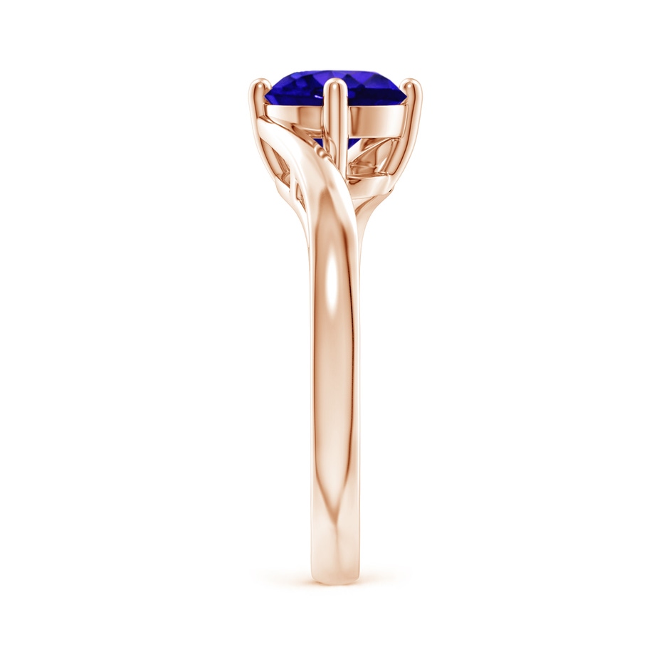 7mm AAAA Classic Round Tanzanite Solitaire Bypass Ring in Rose Gold side 299