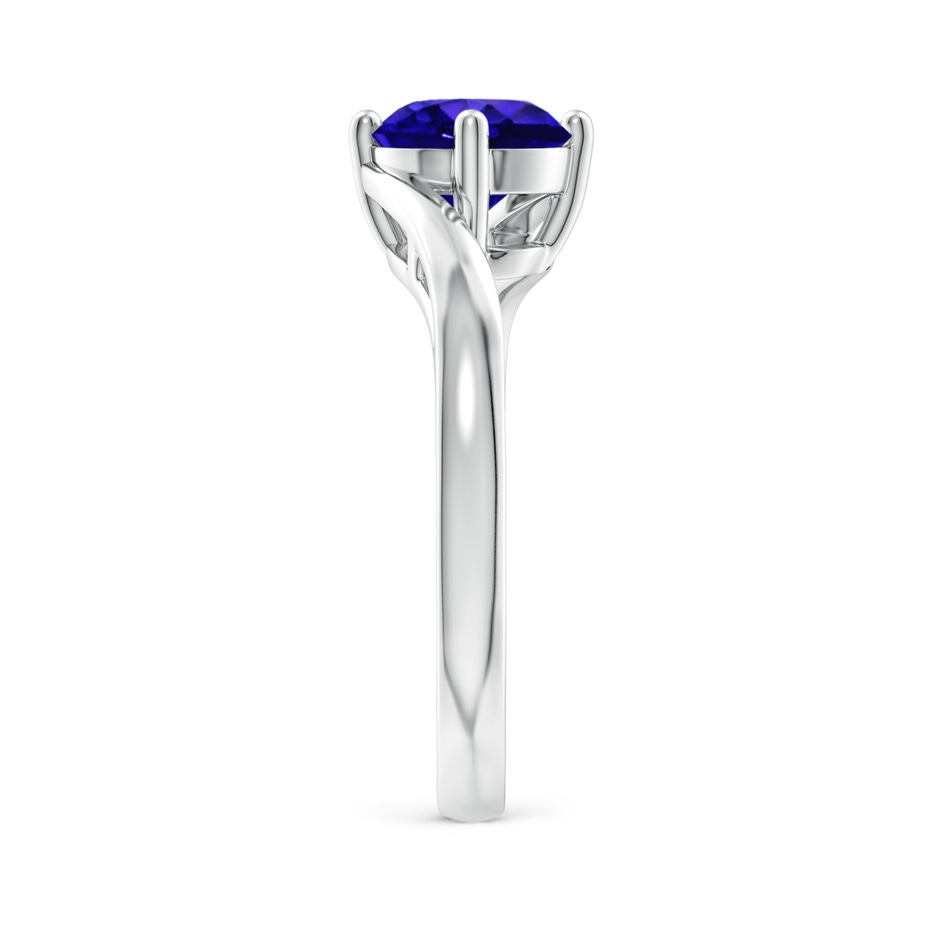 7mm AAAA Classic Round Tanzanite Solitaire Bypass Ring in White Gold side 299