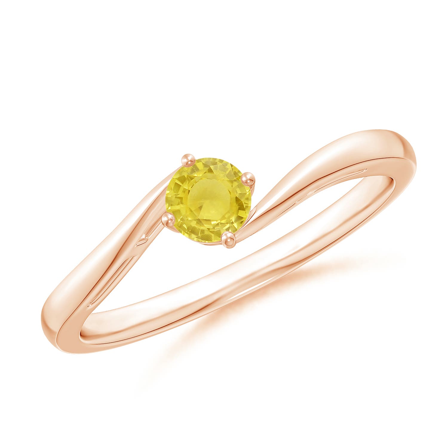 A - Yellow Sapphire / 0.27 CT / 14 KT Rose Gold