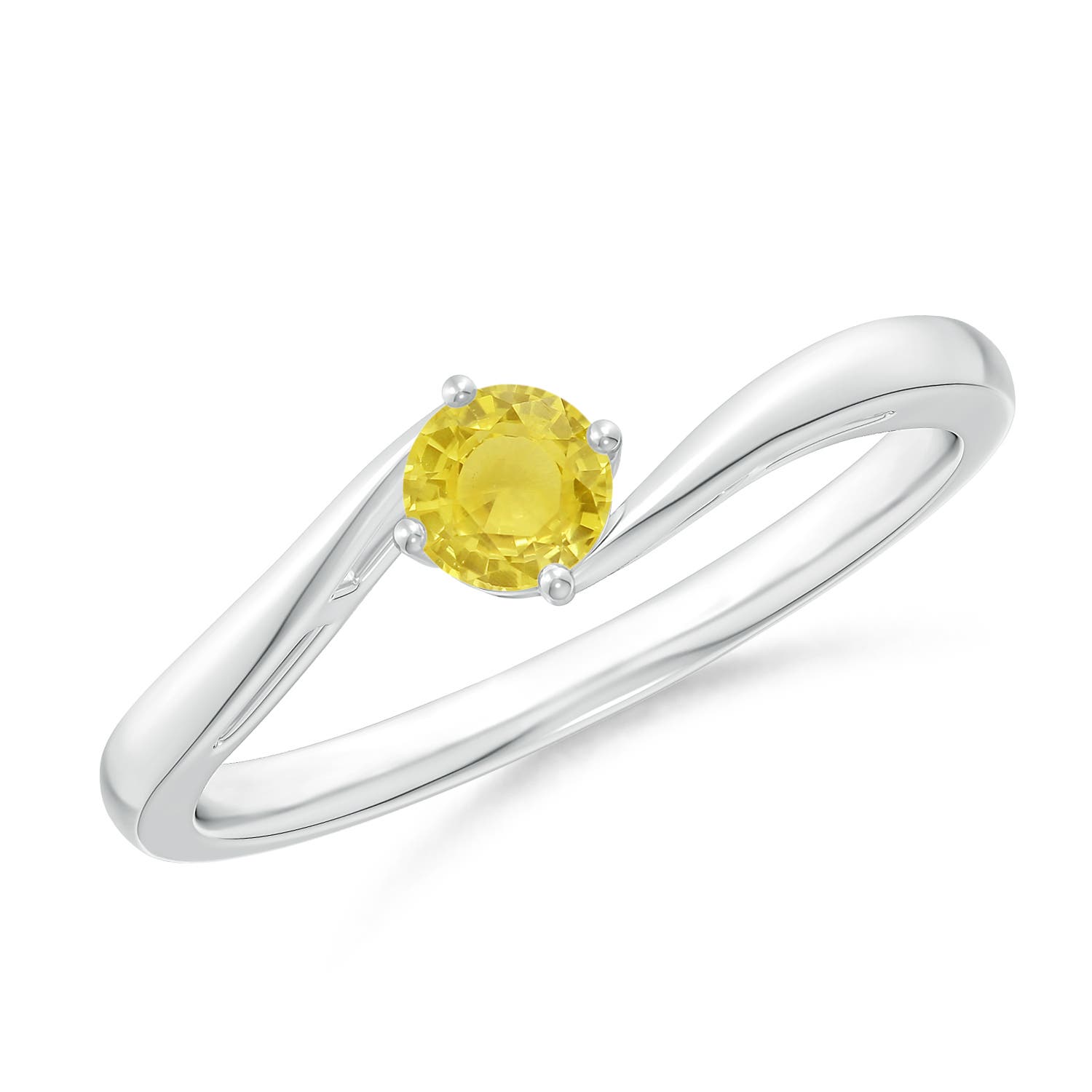 A - Yellow Sapphire / 0.27 CT / 14 KT White Gold