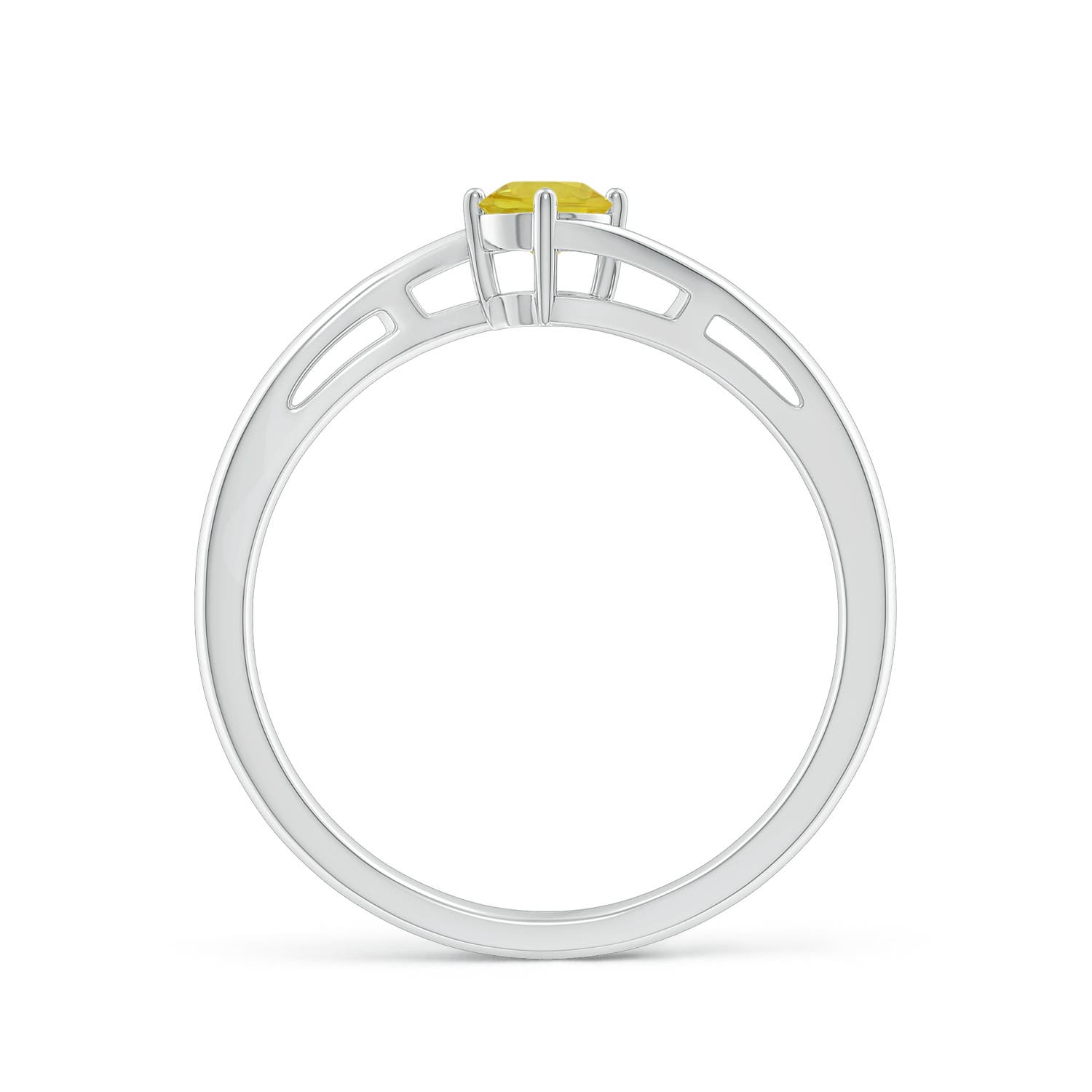 A - Yellow Sapphire / 0.27 CT / 14 KT White Gold