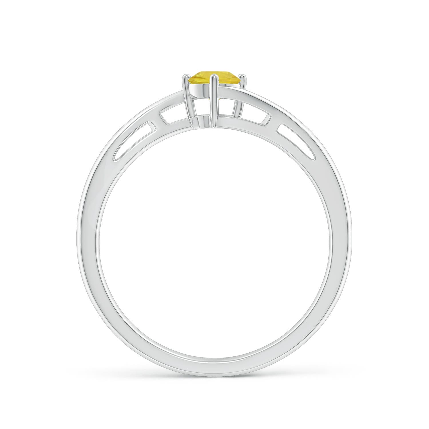 AA - Yellow Sapphire / 0.27 CT / 14 KT White Gold