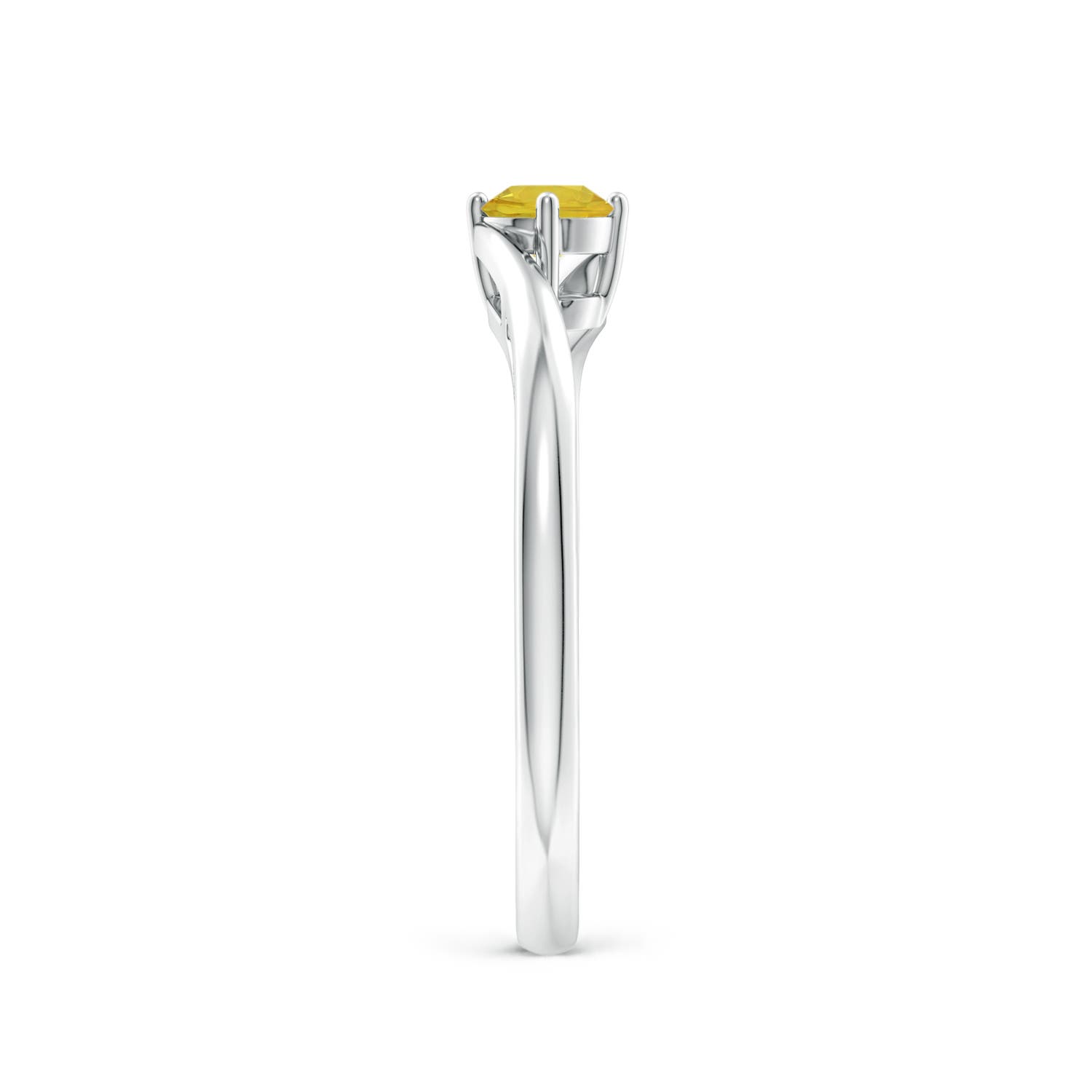 AAA - Yellow Sapphire / 0.27 CT / 14 KT White Gold