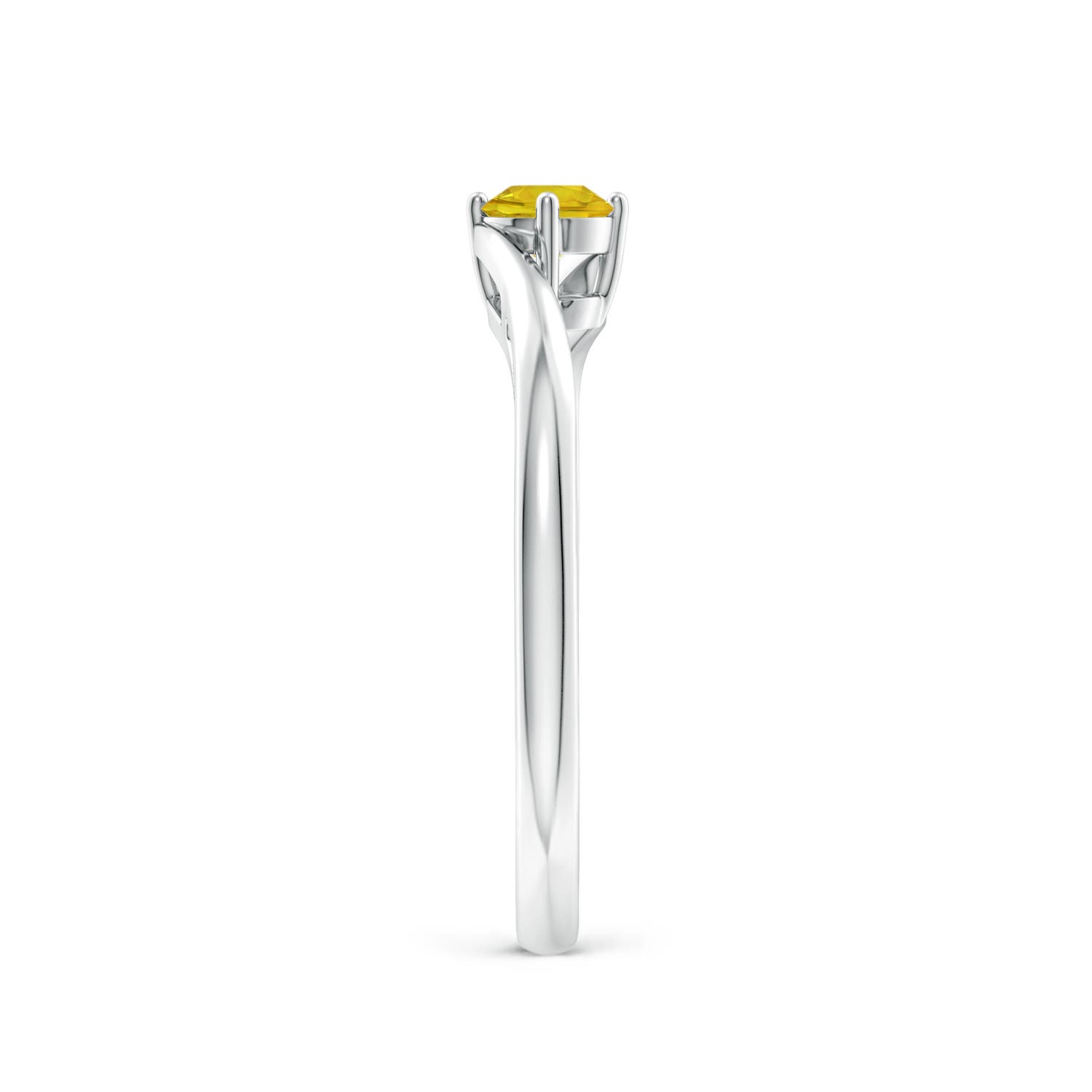 AAAA - Yellow Sapphire / 0.27 CT / 14 KT White Gold