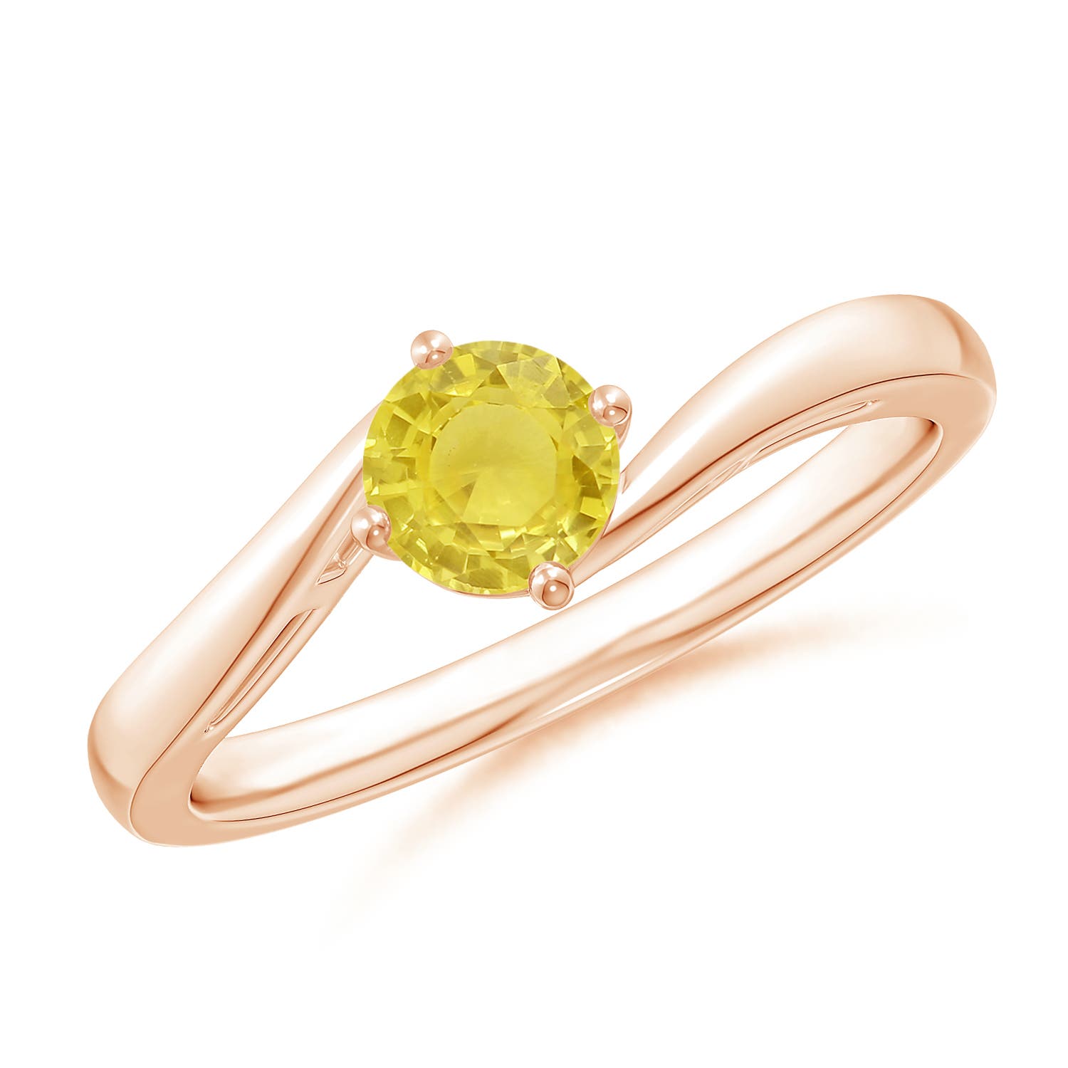 A - Yellow Sapphire / 0.53 CT / 14 KT Rose Gold