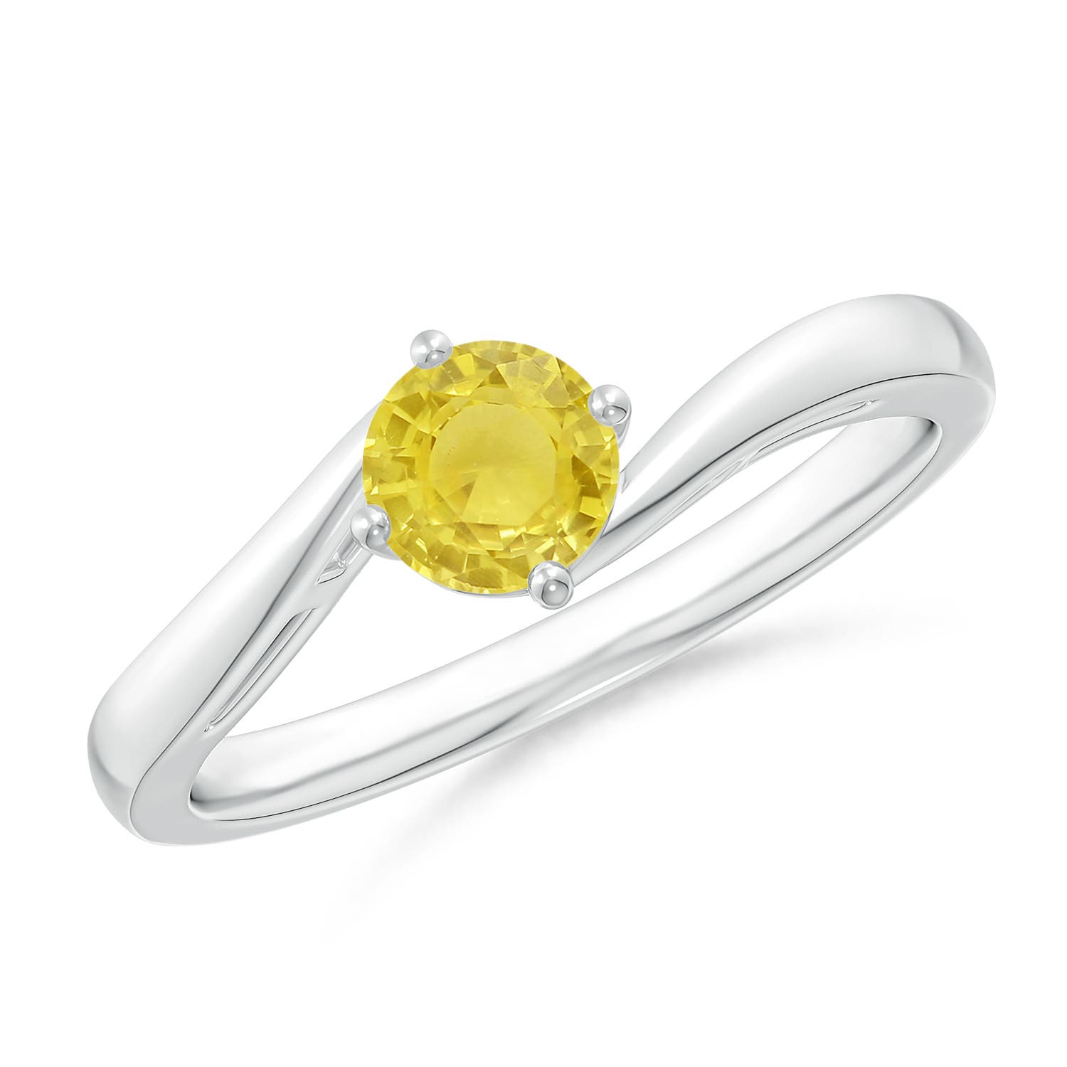 A - Yellow Sapphire / 0.53 CT / 14 KT White Gold