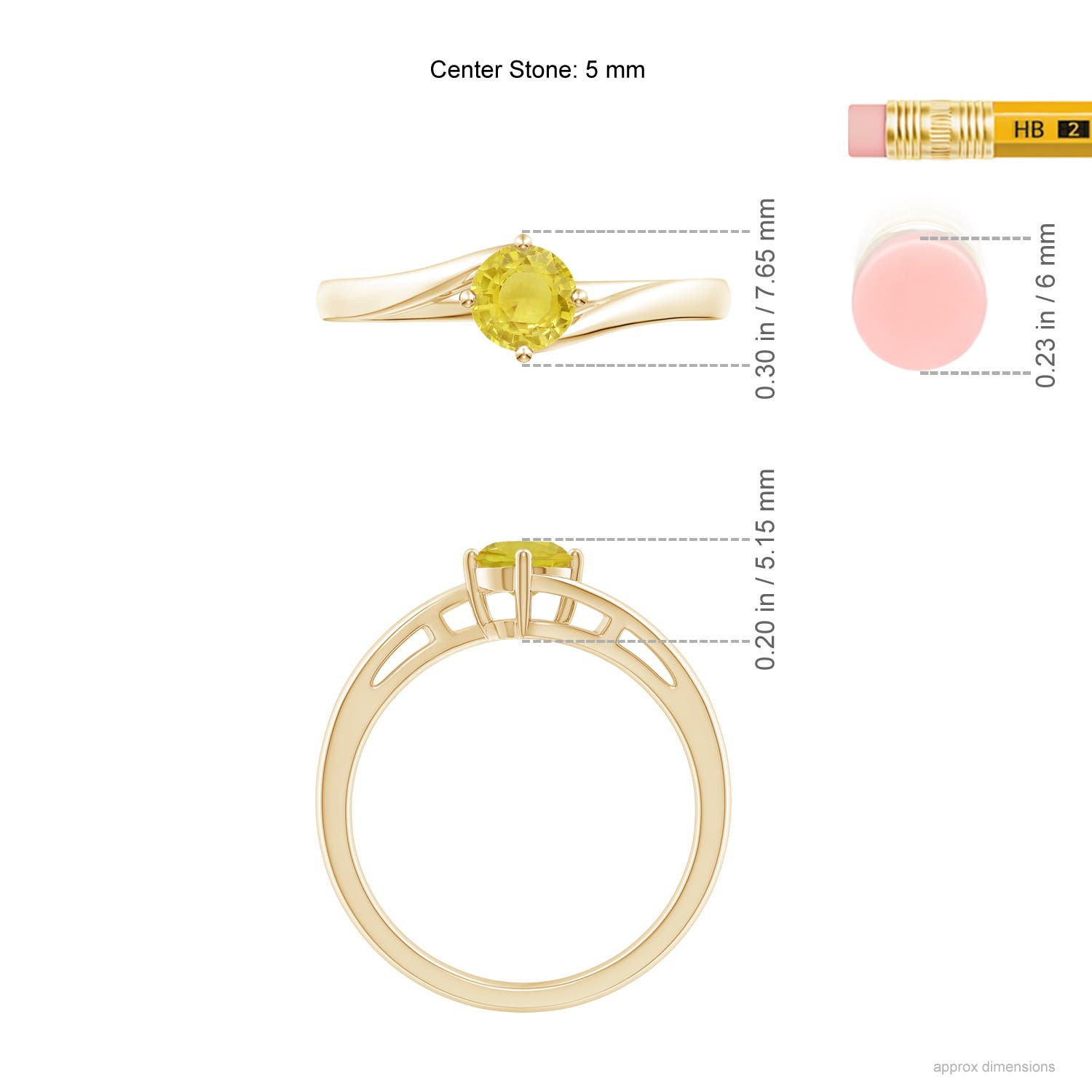 A - Yellow Sapphire / 0.53 CT / 14 KT Yellow Gold