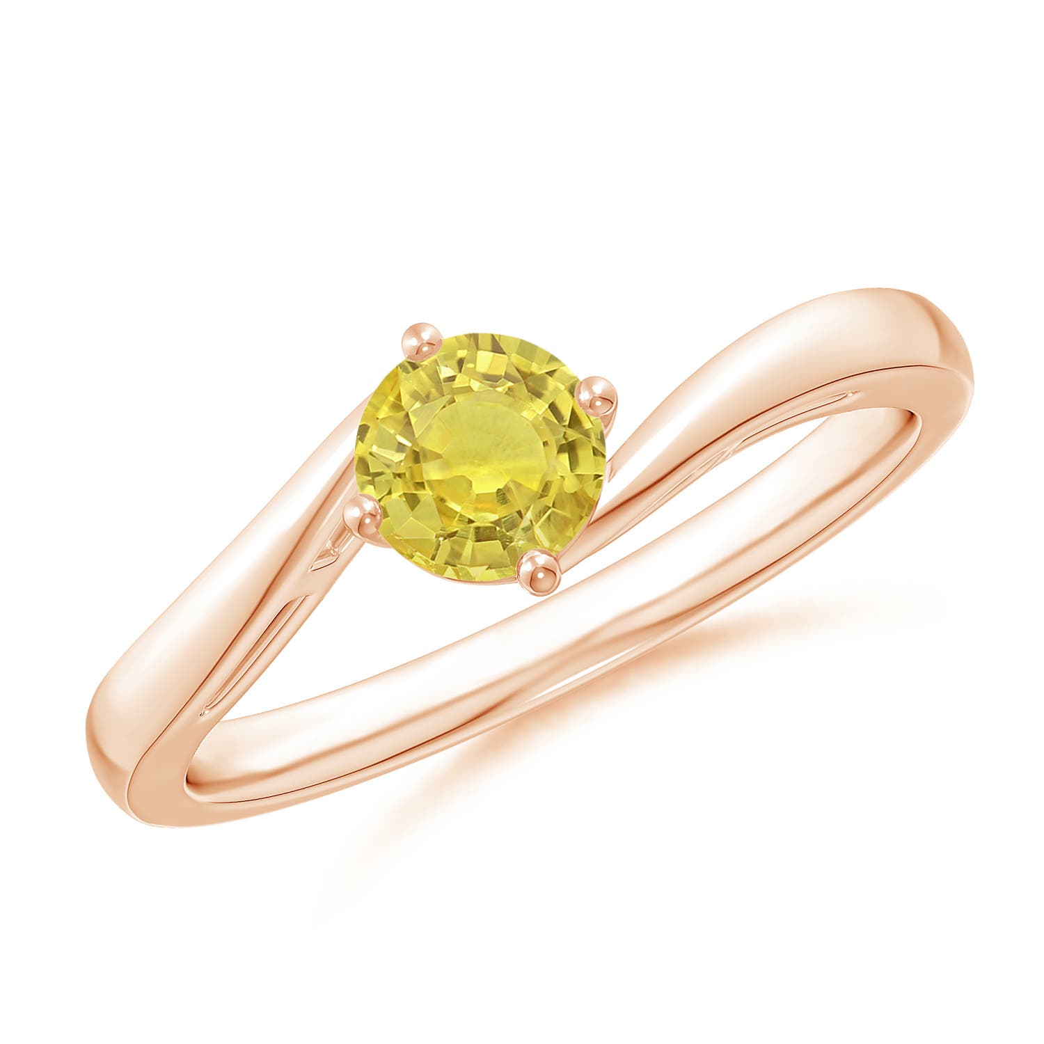 AA - Yellow Sapphire / 0.53 CT / 14 KT Rose Gold