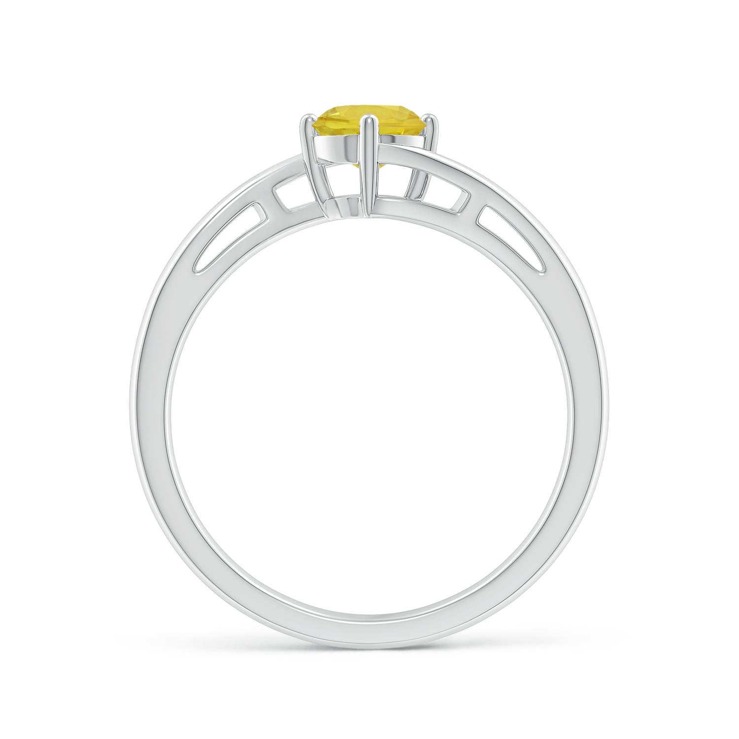 AA - Yellow Sapphire / 0.53 CT / 14 KT White Gold