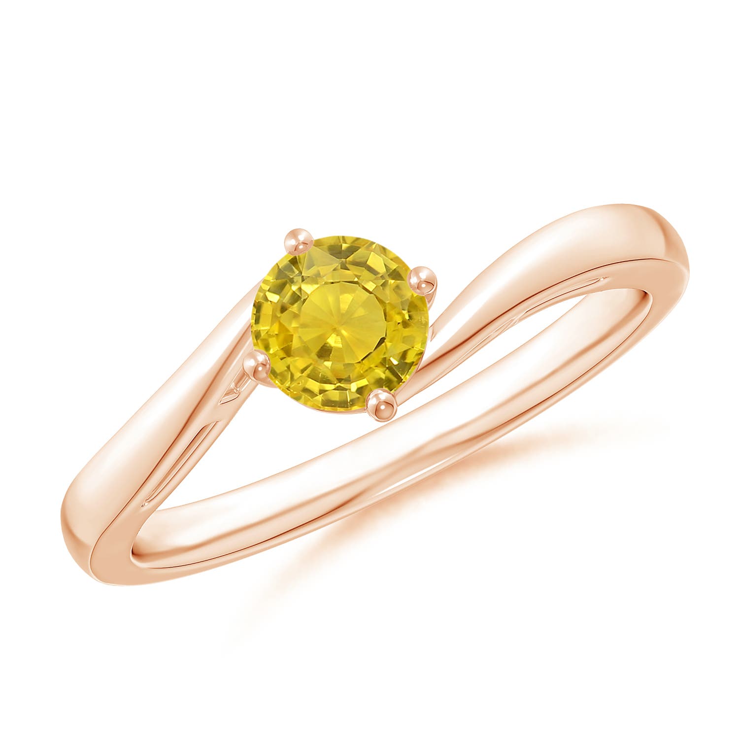 AAA - Yellow Sapphire / 0.53 CT / 14 KT Rose Gold