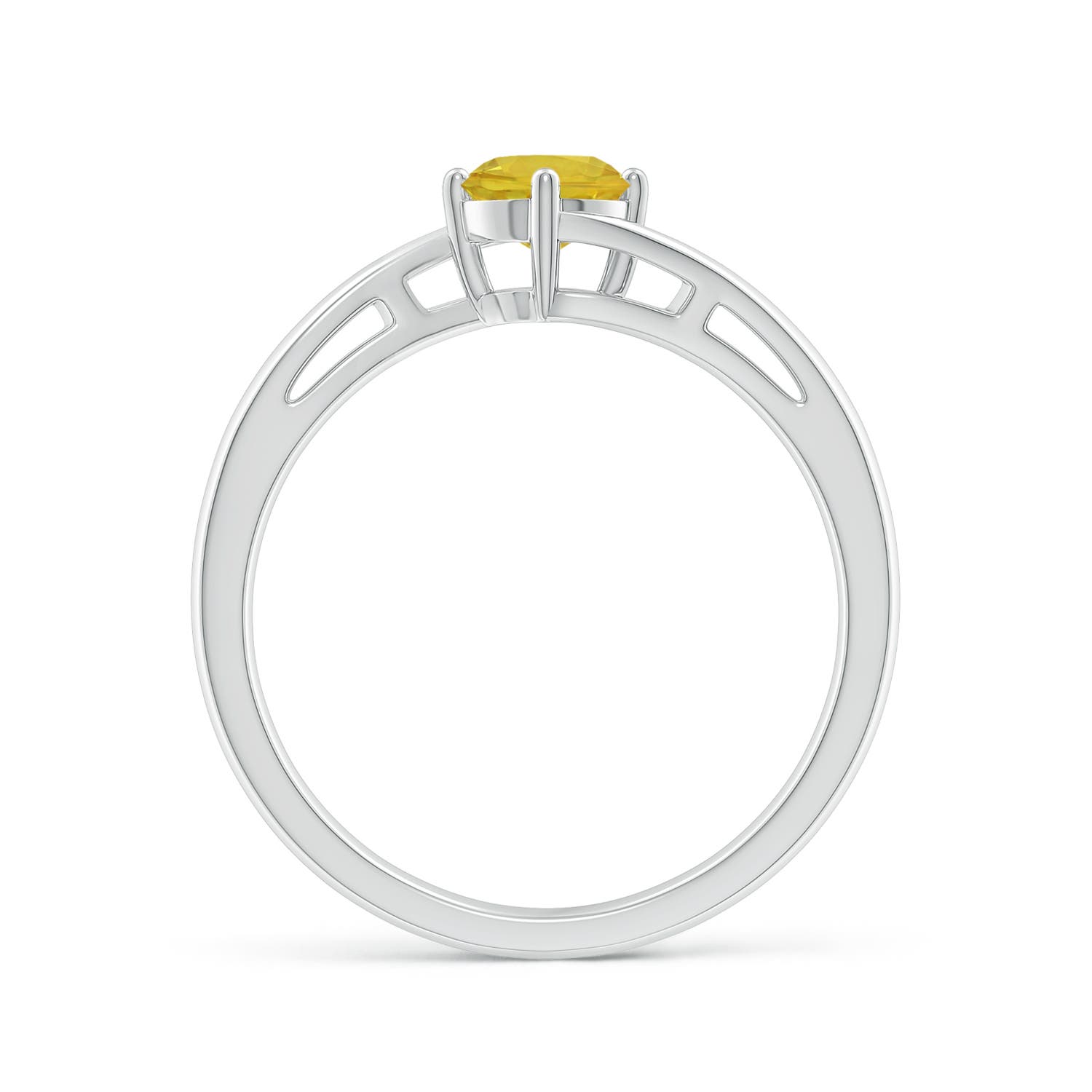 AAA - Yellow Sapphire / 0.53 CT / 14 KT White Gold