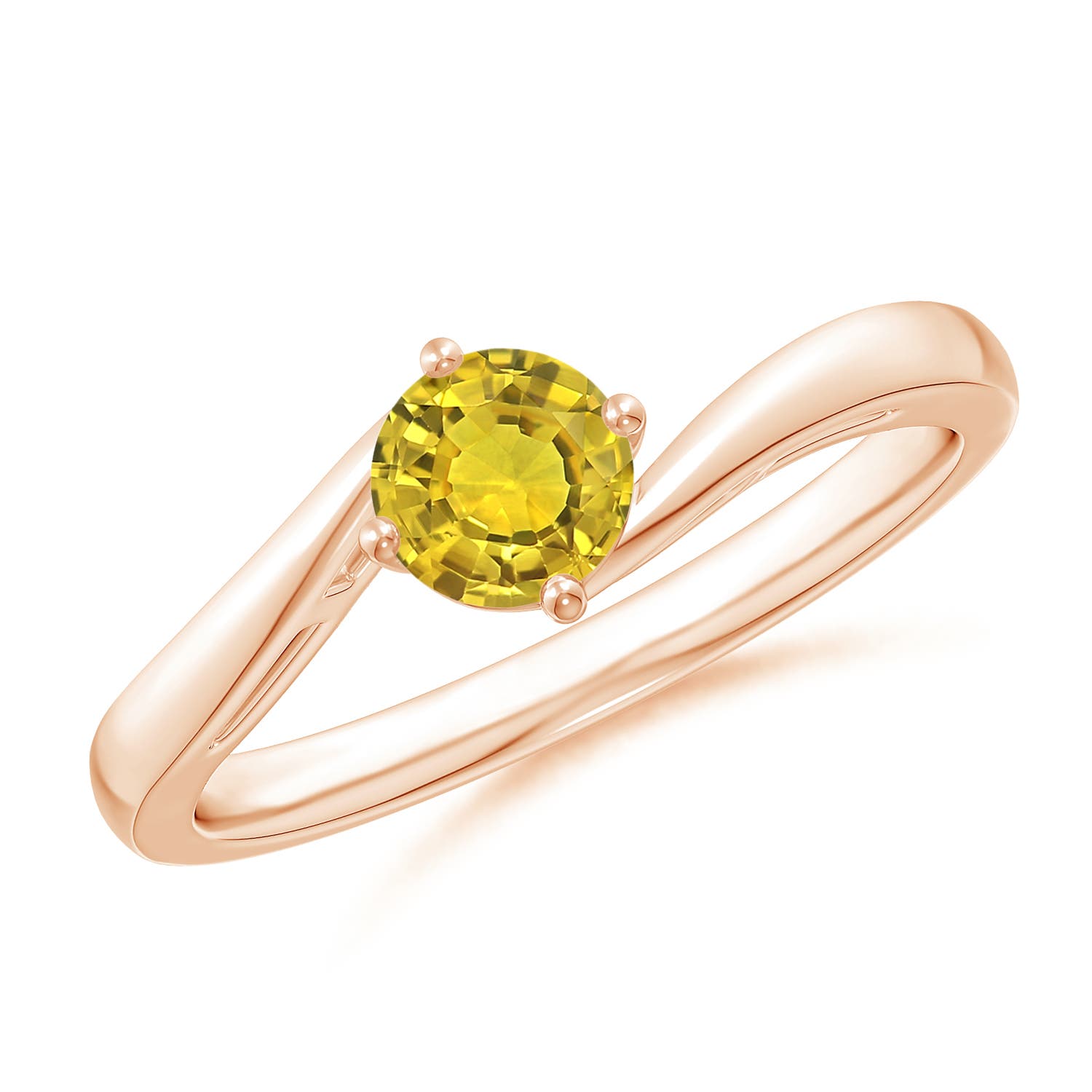 AAAA - Yellow Sapphire / 0.53 CT / 14 KT Rose Gold