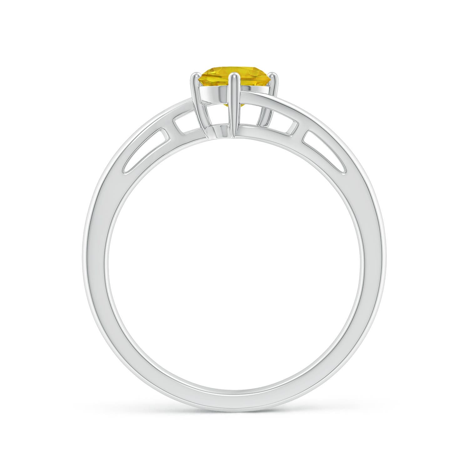 AAAA - Yellow Sapphire / 0.53 CT / 14 KT White Gold