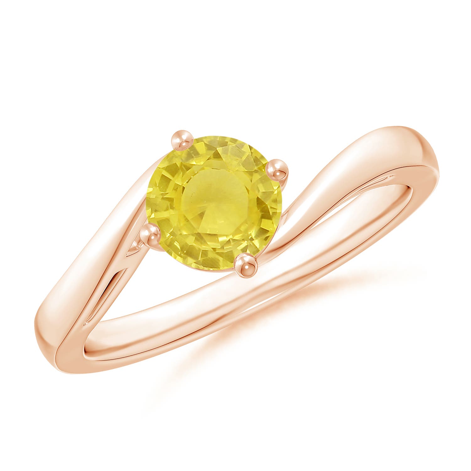 A - Yellow Sapphire / 1 CT / 14 KT Rose Gold