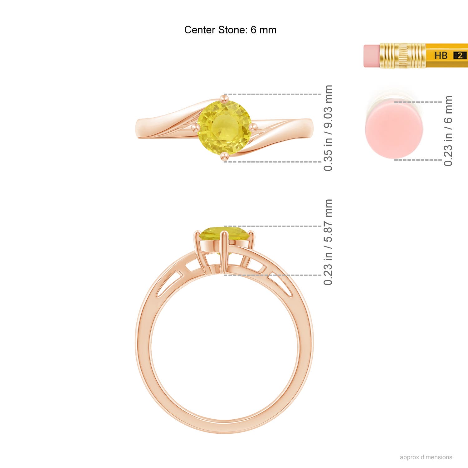 A - Yellow Sapphire / 1 CT / 14 KT Rose Gold