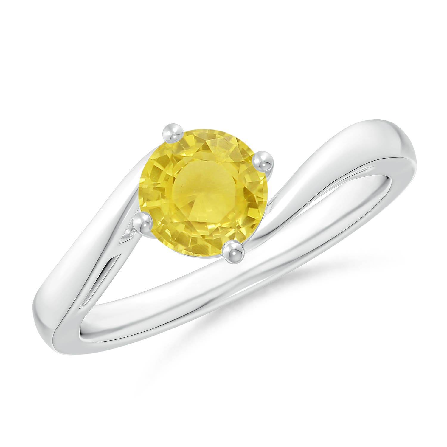 A - Yellow Sapphire / 1 CT / 14 KT White Gold