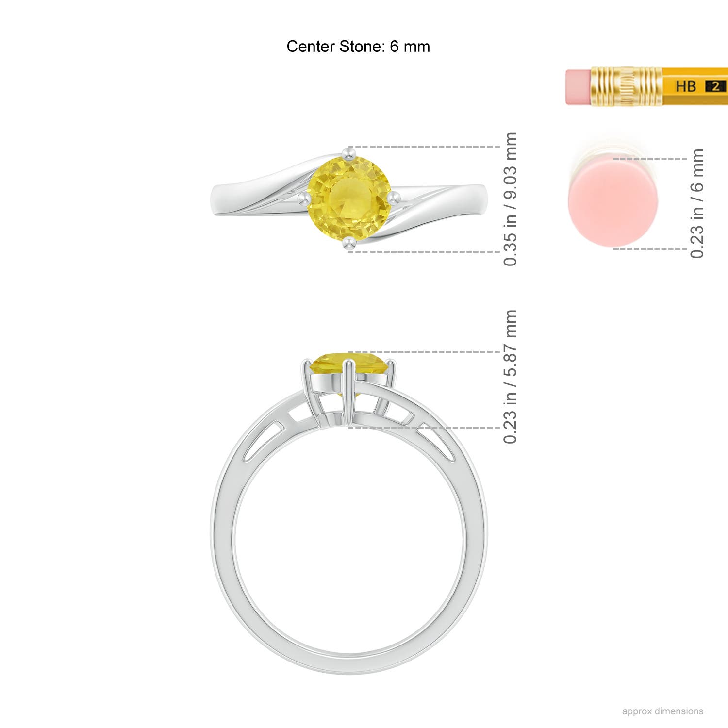 A - Yellow Sapphire / 1 CT / 14 KT White Gold