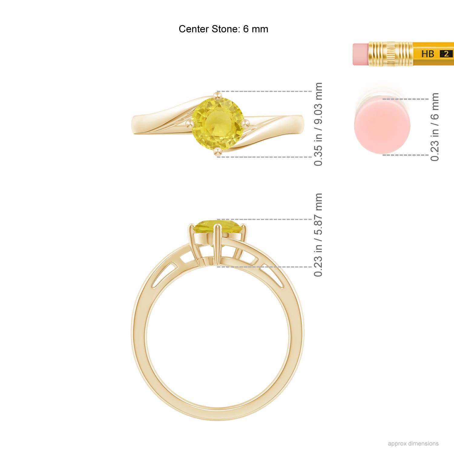 A - Yellow Sapphire / 1 CT / 14 KT Yellow Gold