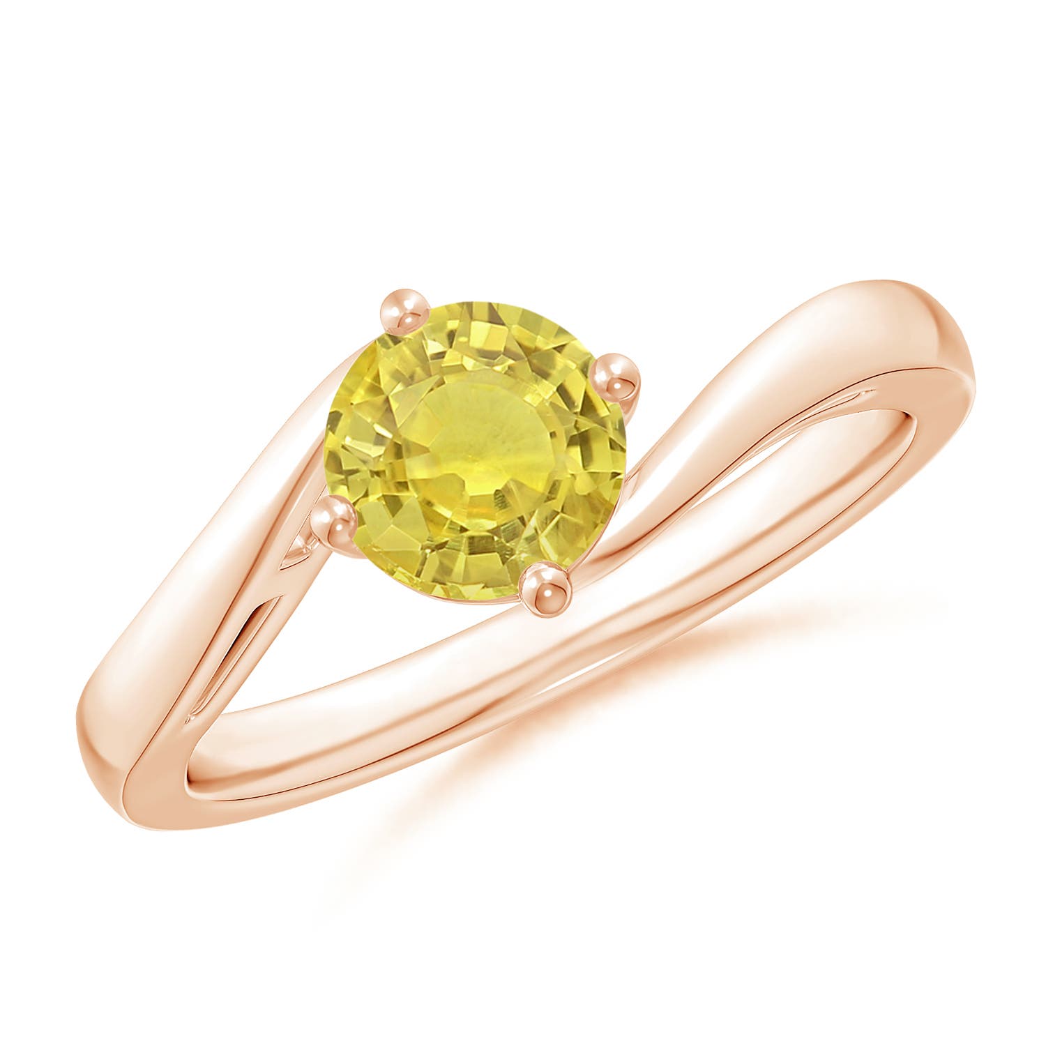 AA - Yellow Sapphire / 1 CT / 14 KT Rose Gold