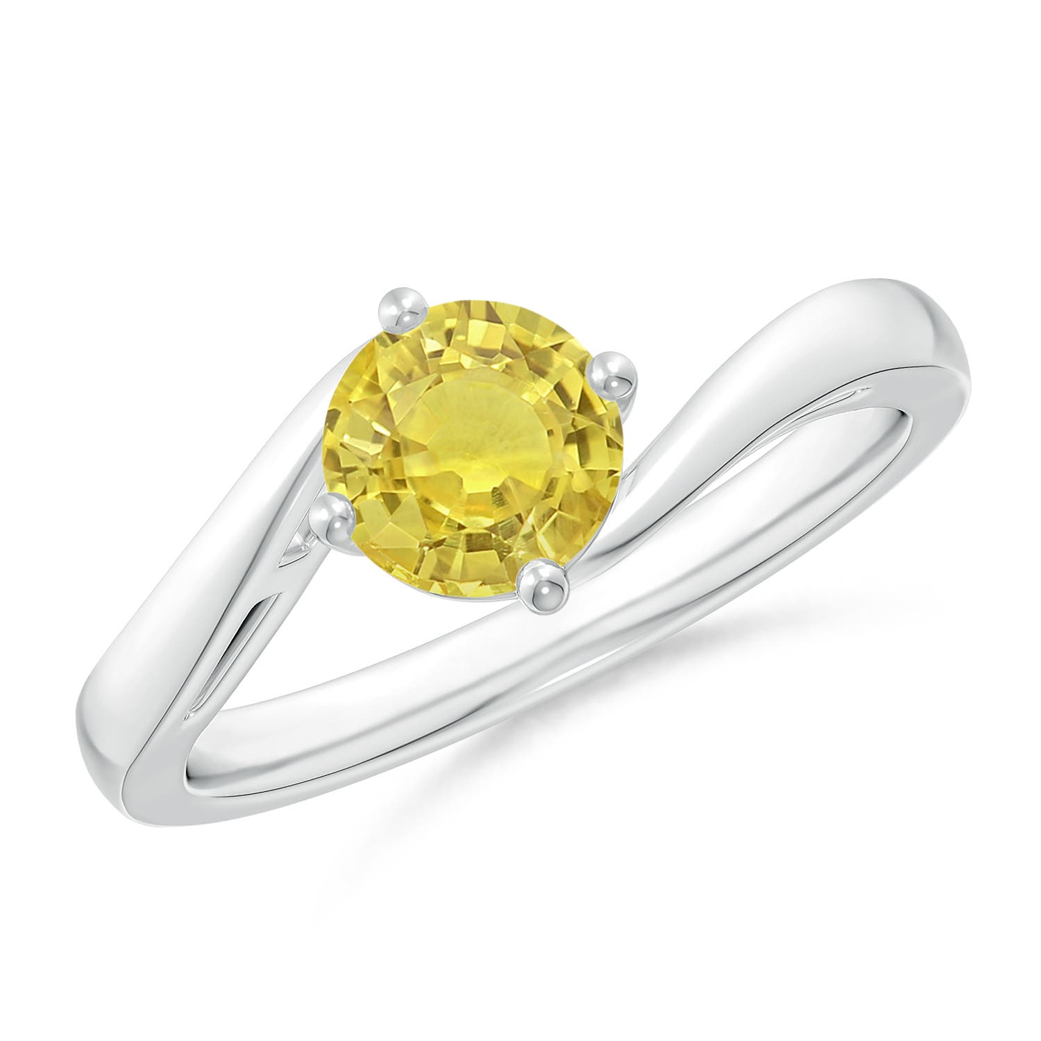 AA - Yellow Sapphire / 1 CT / 14 KT White Gold