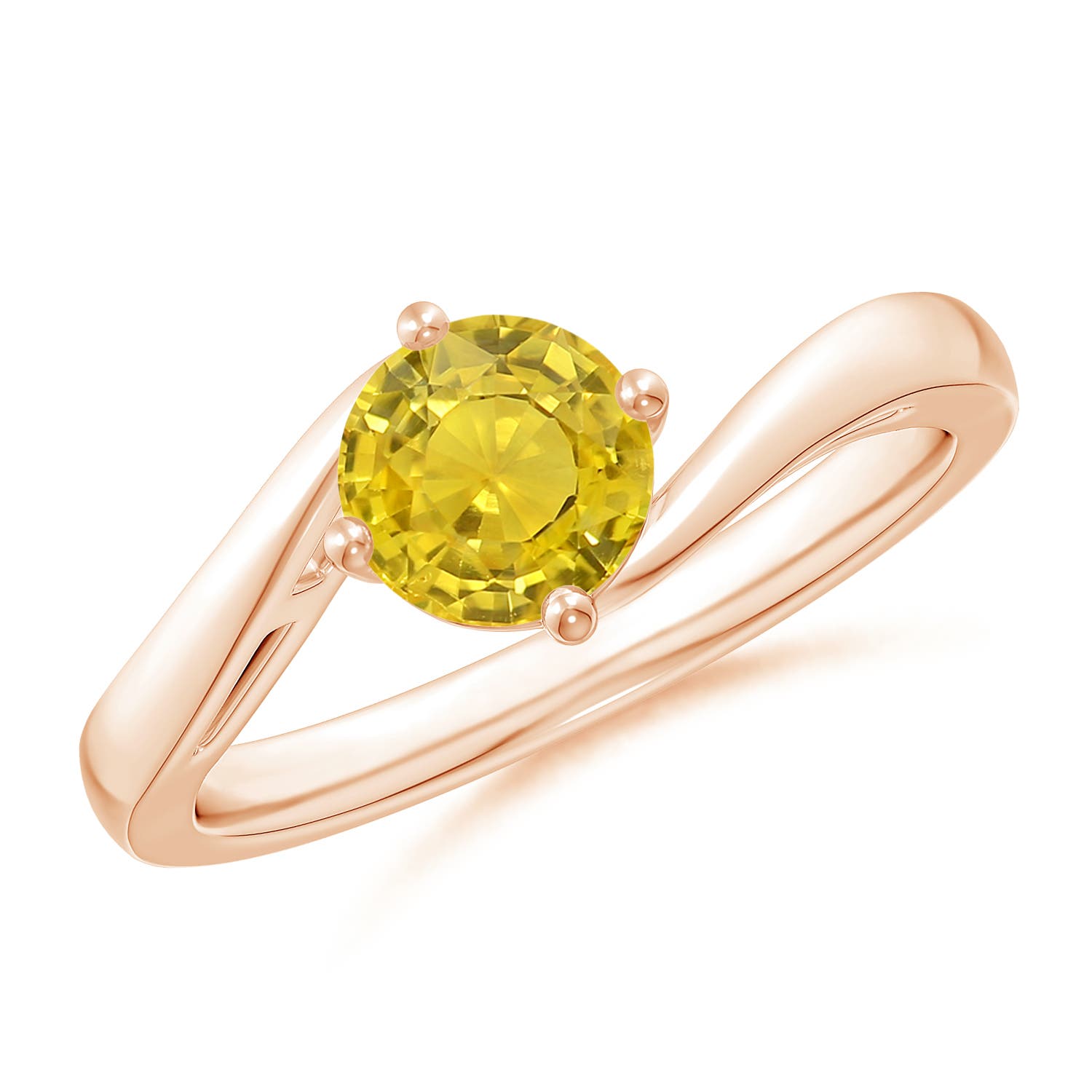 AAA - Yellow Sapphire / 1 CT / 14 KT Rose Gold